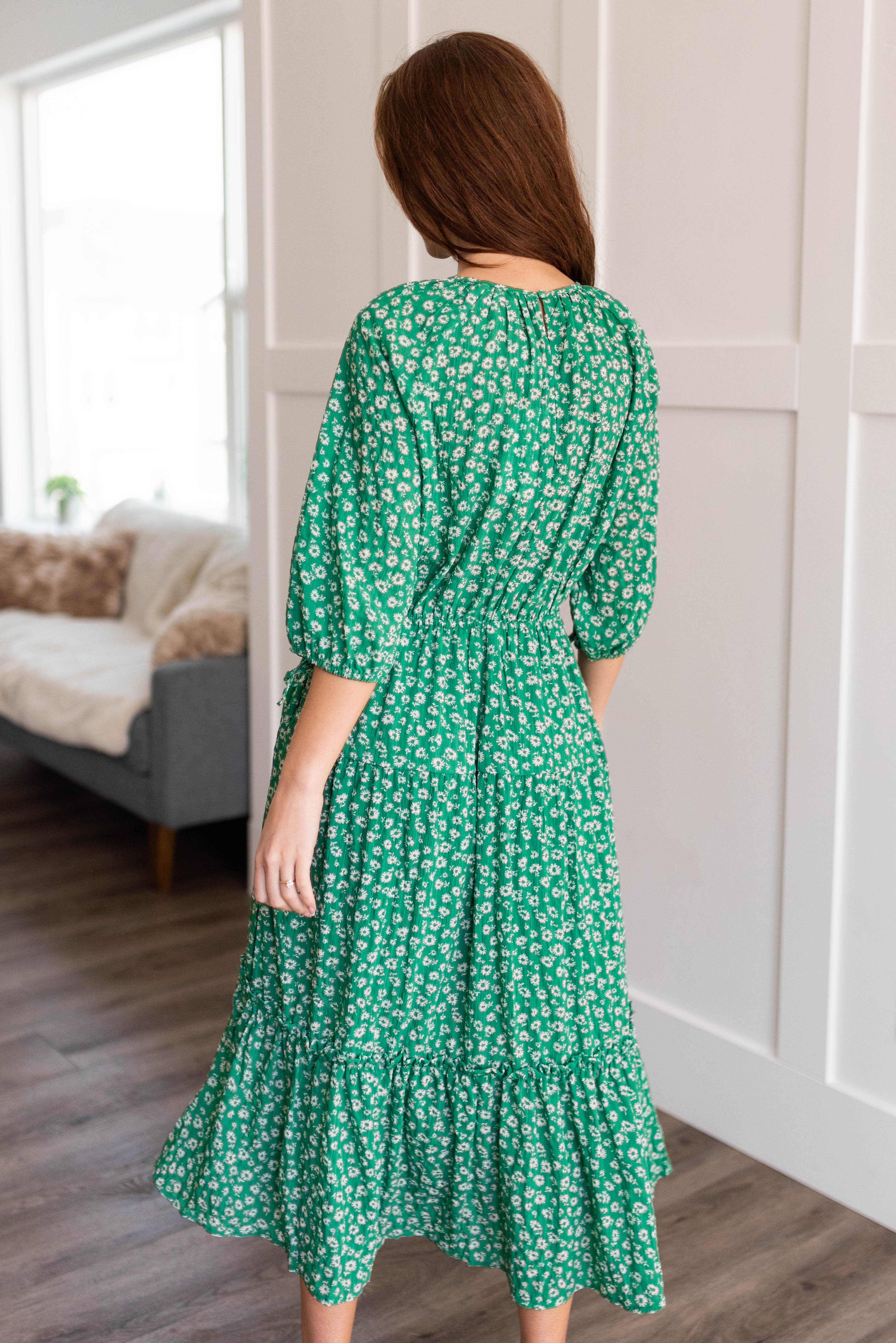 Rosalee Green Tiered Dress