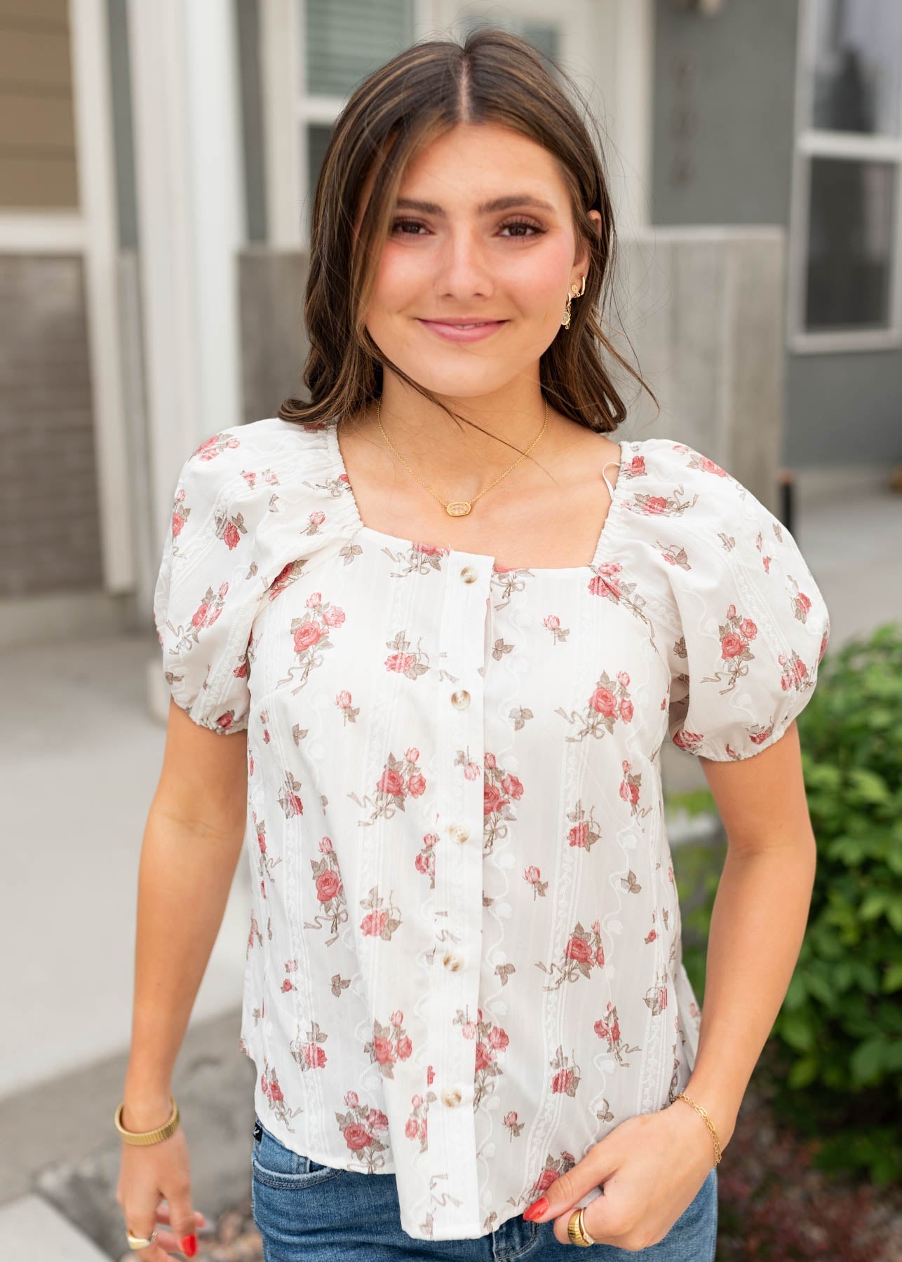 Rosie Ivory Floral Top