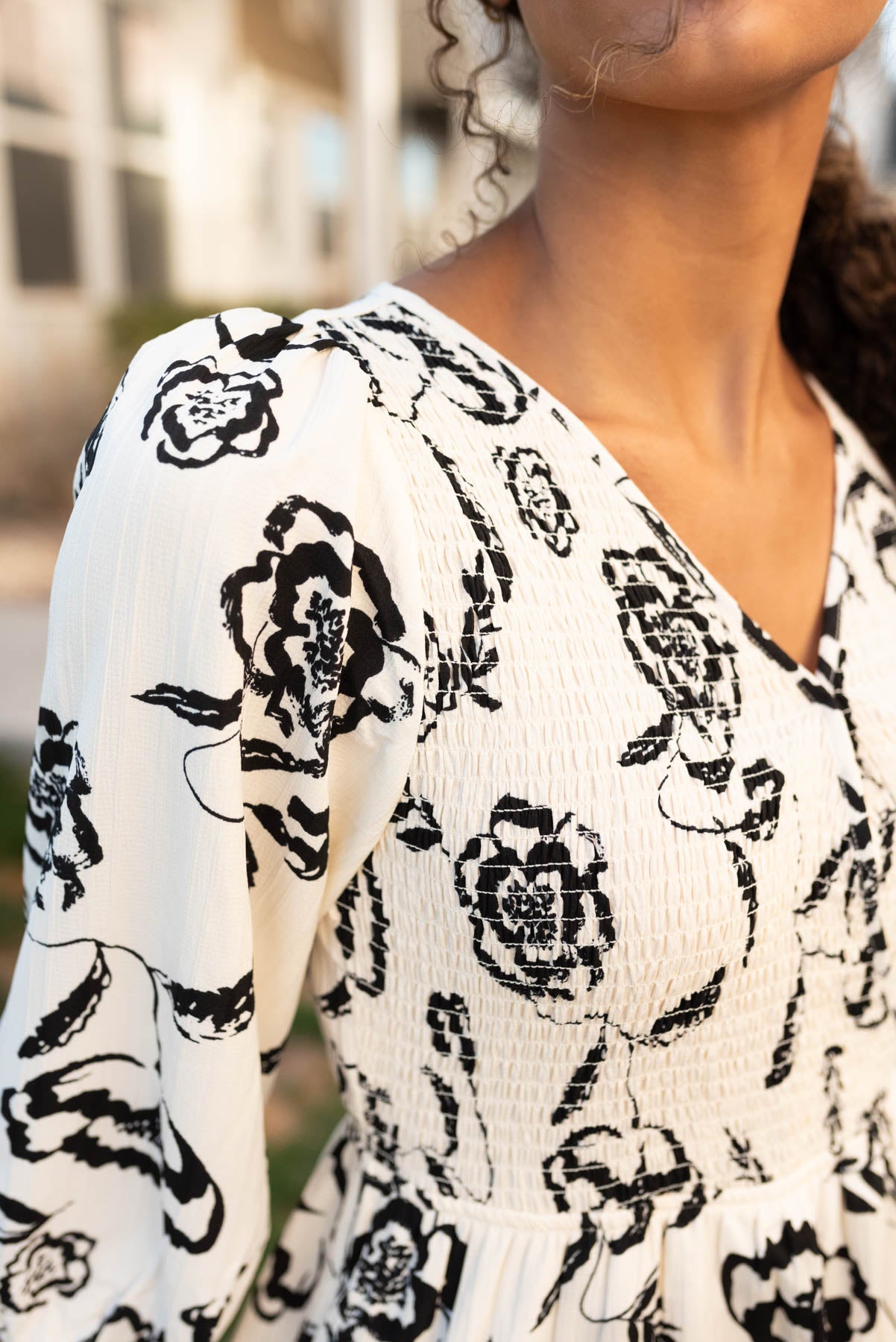 Roxanna White Floral Tiered Dress