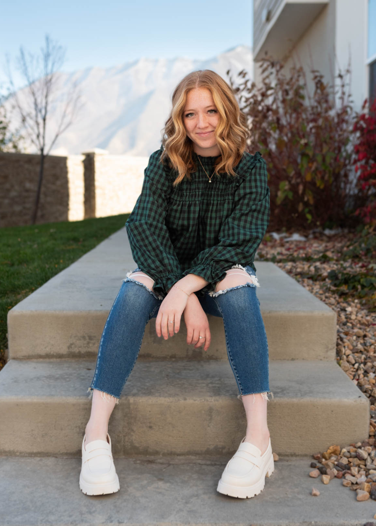 Rubey Hunter Green Ruffle Blouse