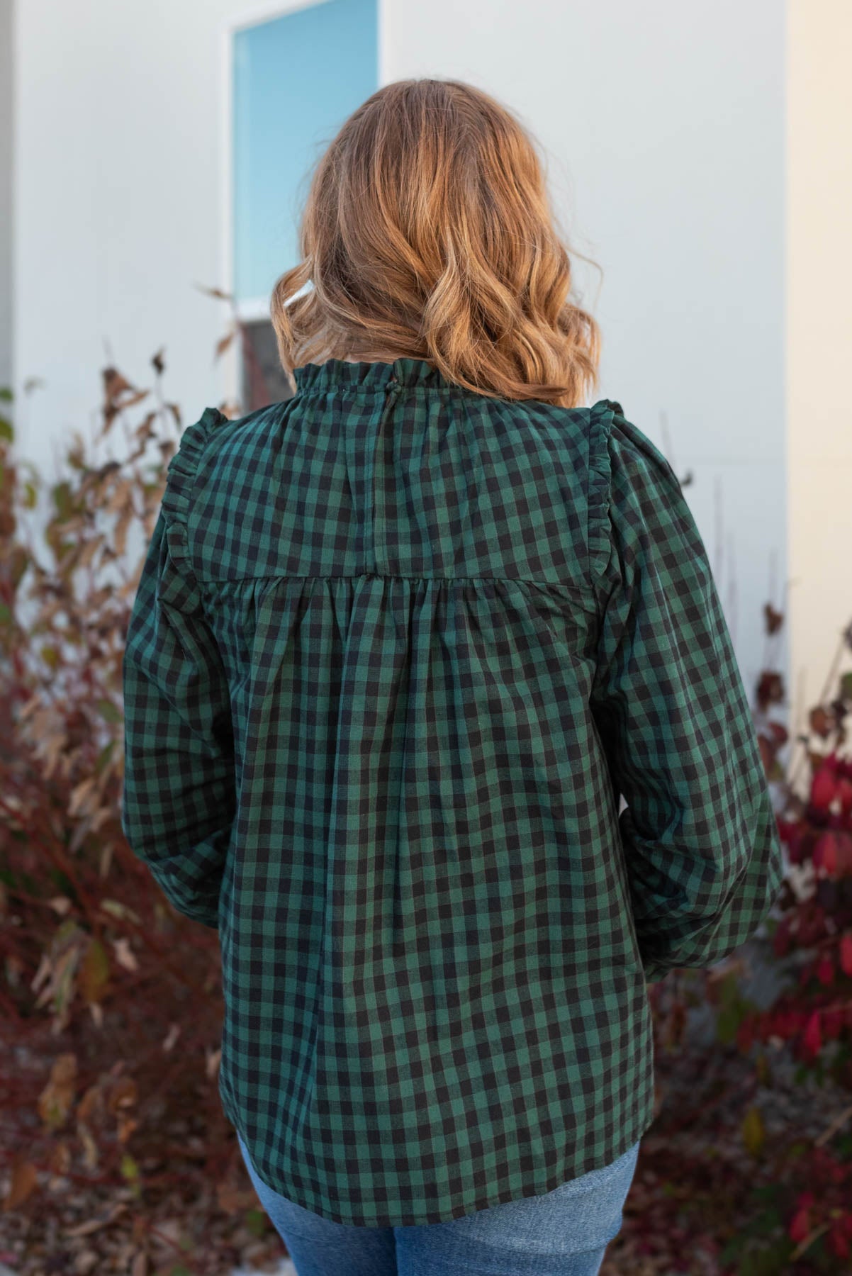Rubey Hunter Green Ruffle Blouse