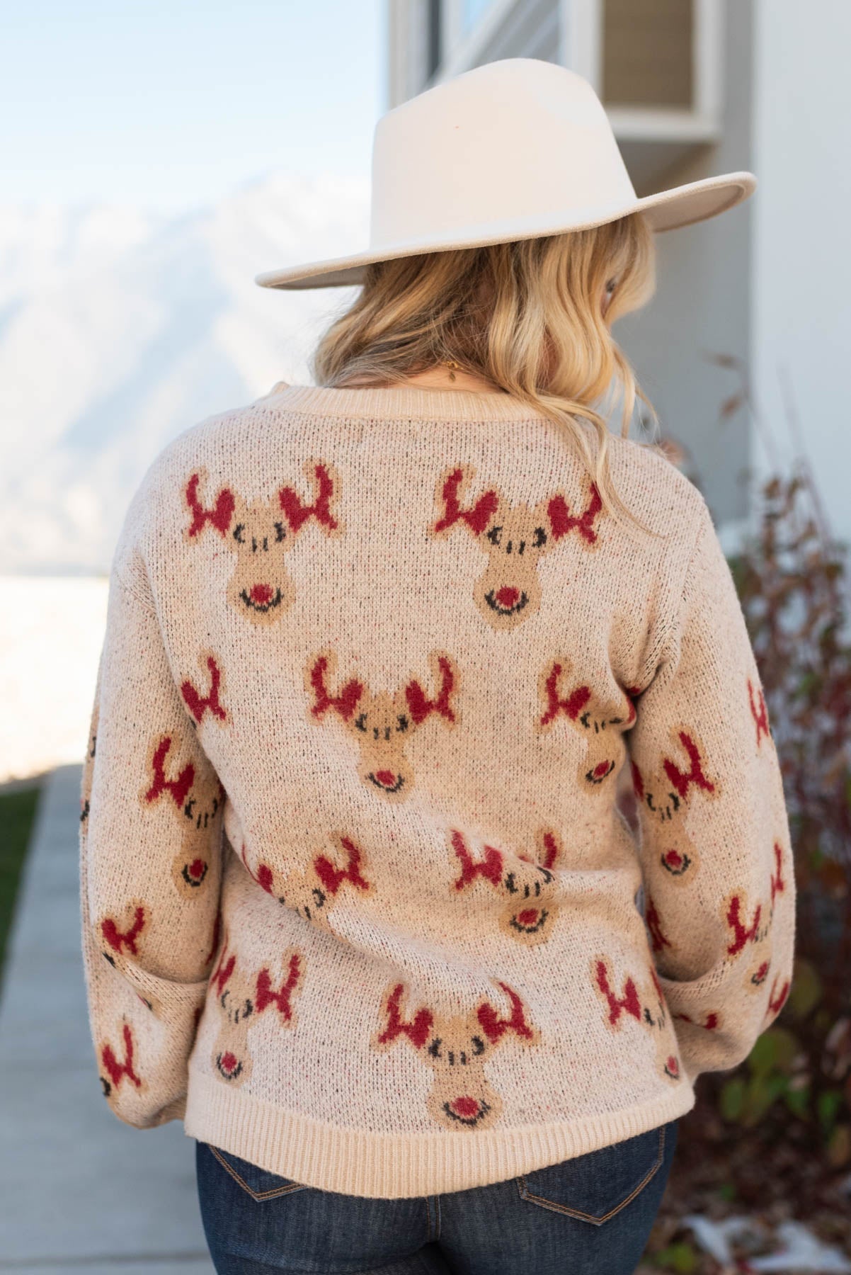 Rudolph Oatmeal Knit Sweater