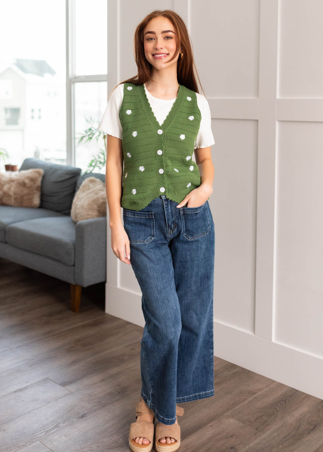 Rue Green Knitted Sweater