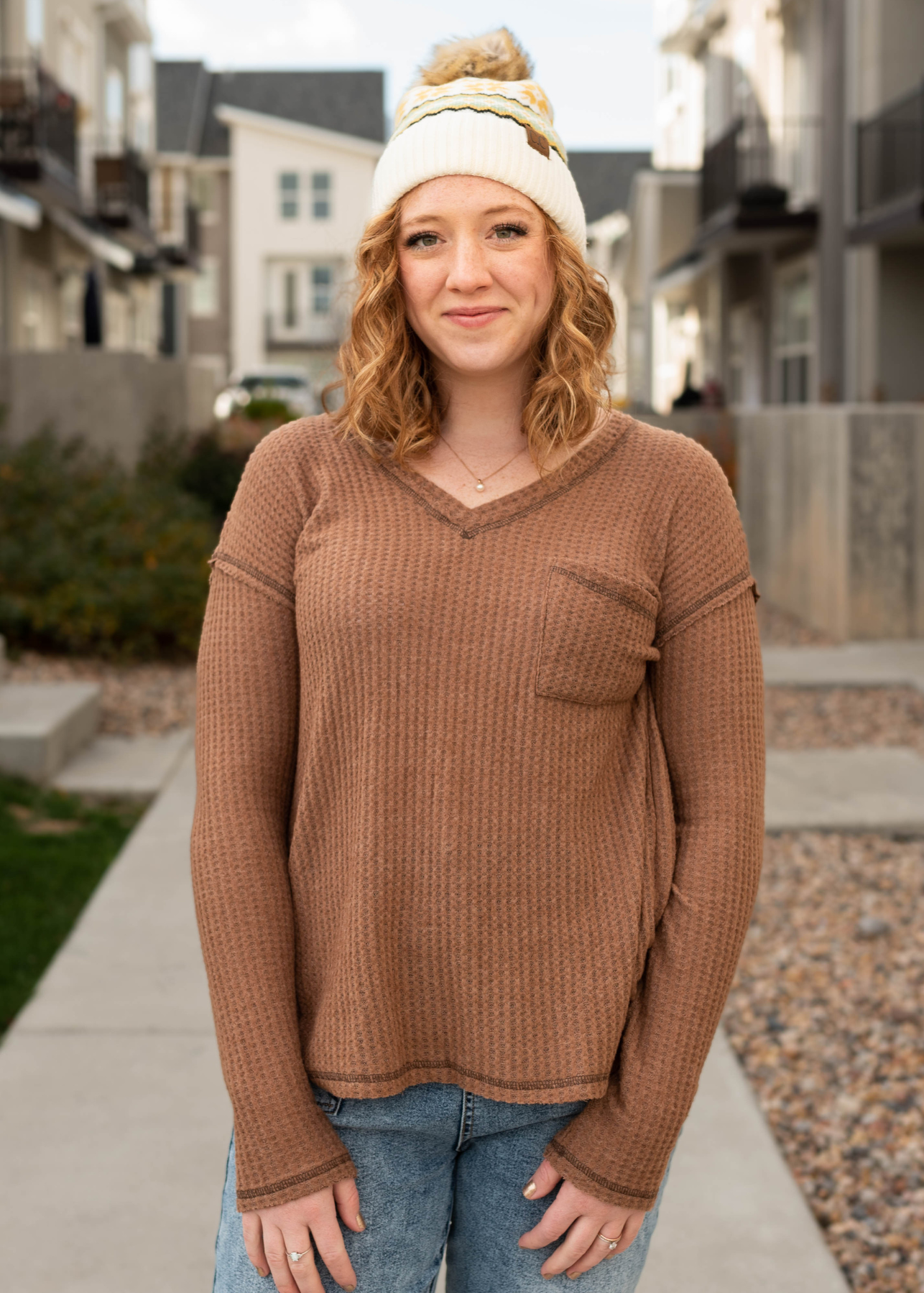 Rune Mocha Waffle Long Sleeve Top