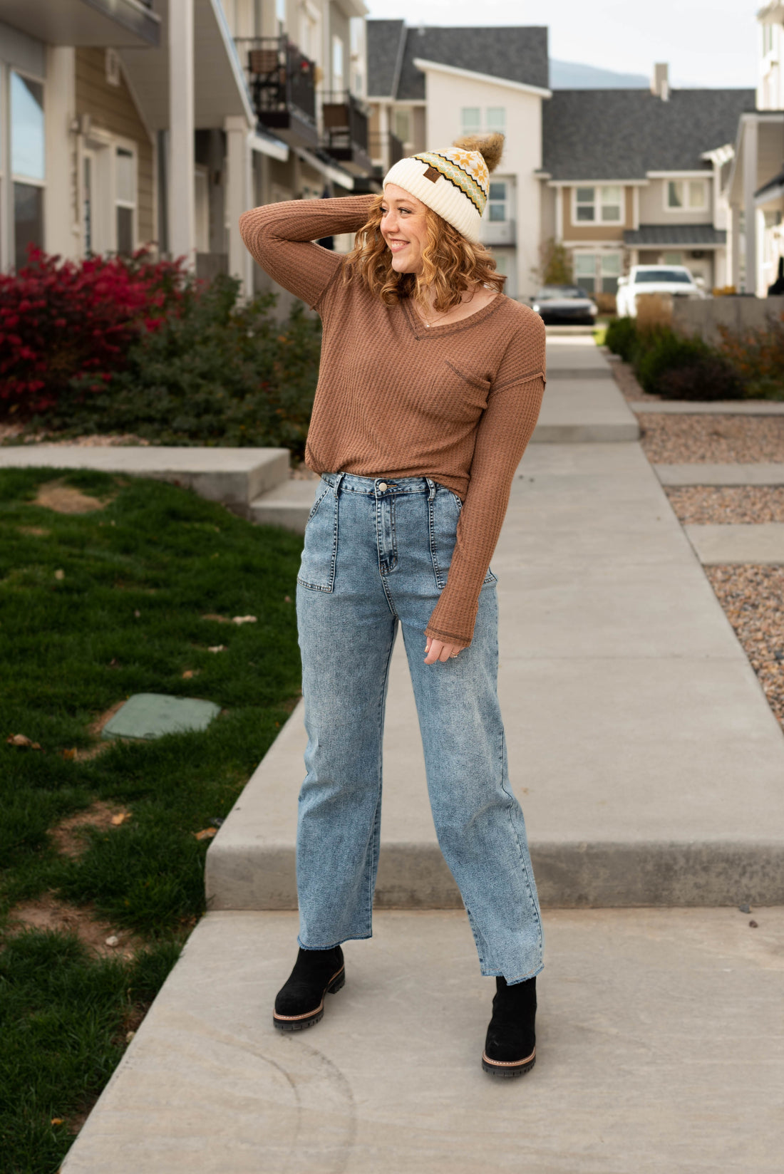 Rune Mocha Waffle Long Sleeve Top