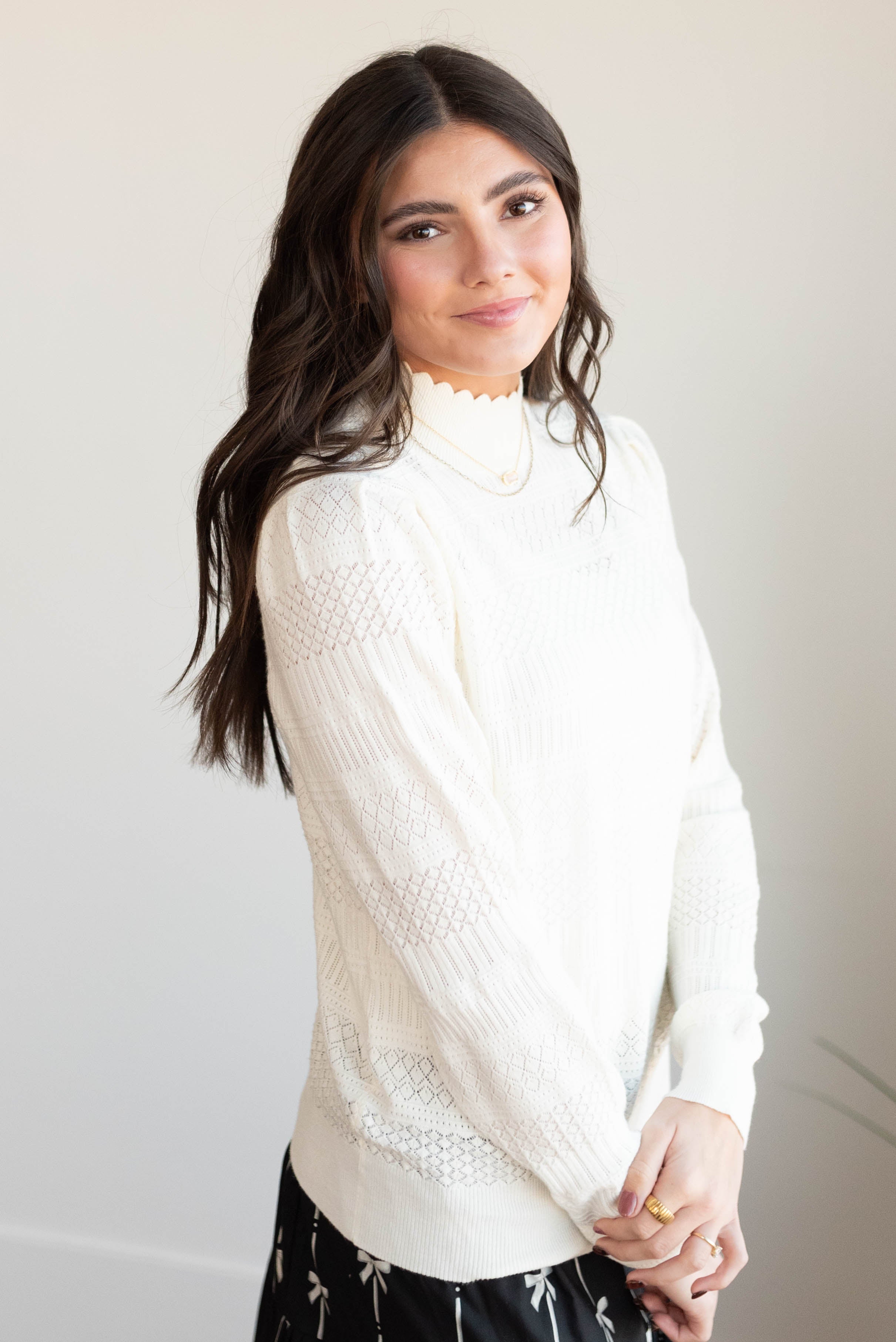 Sadee Ivory Pattern Sweater