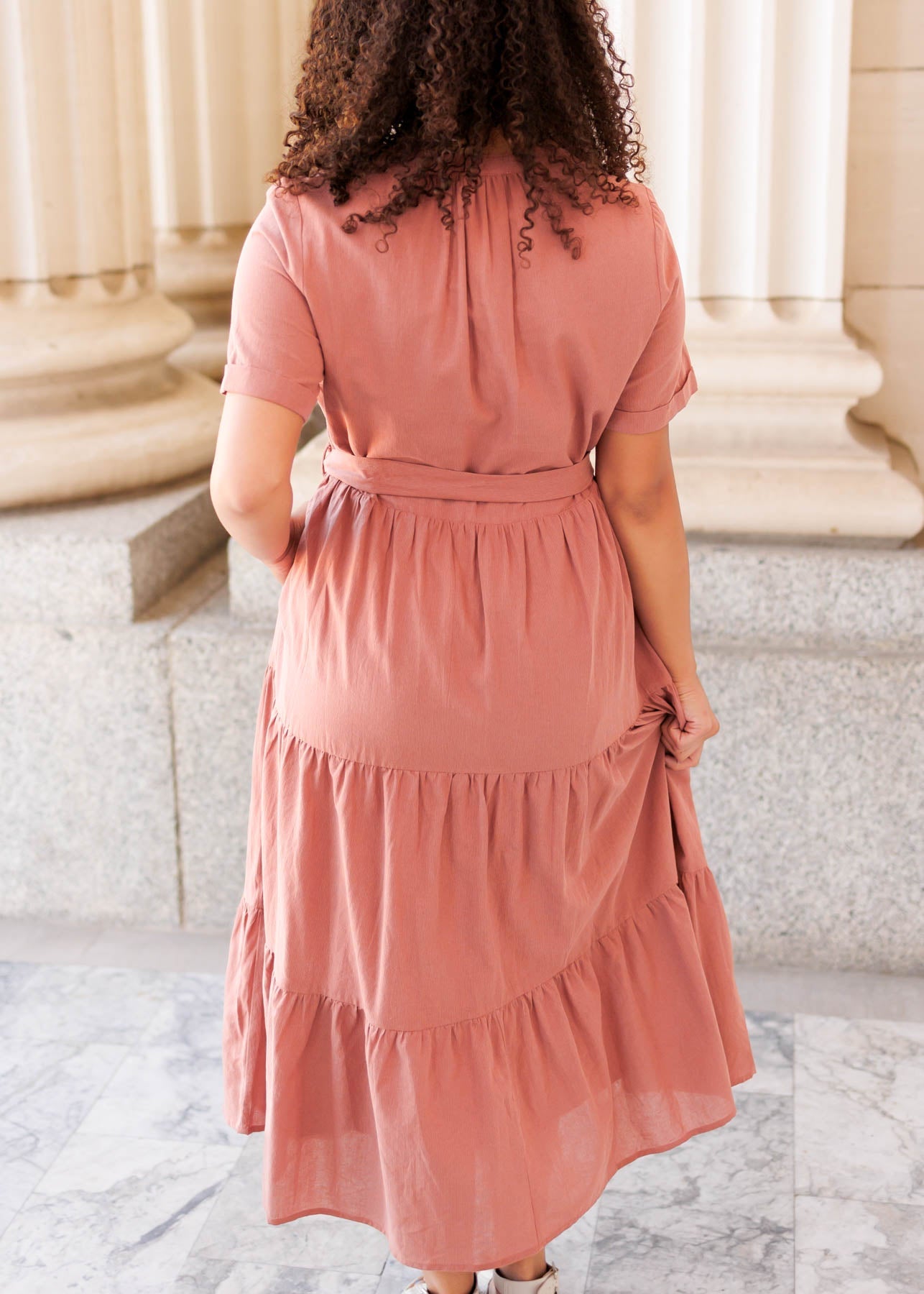 Sadie Dark Blush Bow Tie Dress