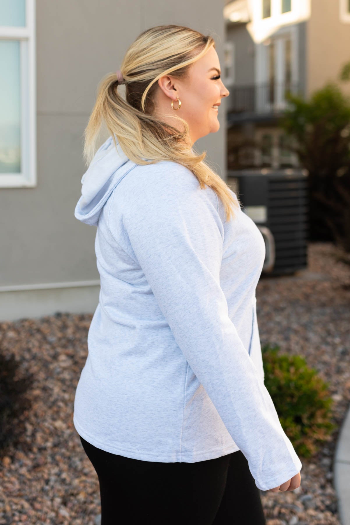 Sadie Grey Buttoned Hoodie