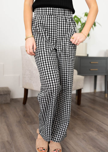 Samantha Black and White Gingham Pants