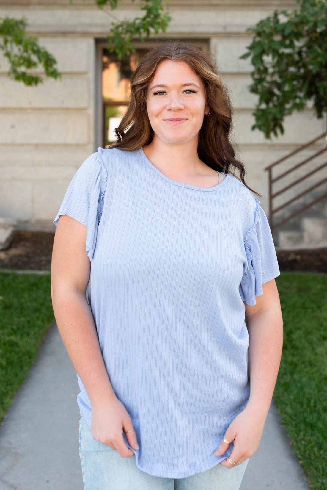 Samaria Light Blue Textured Top