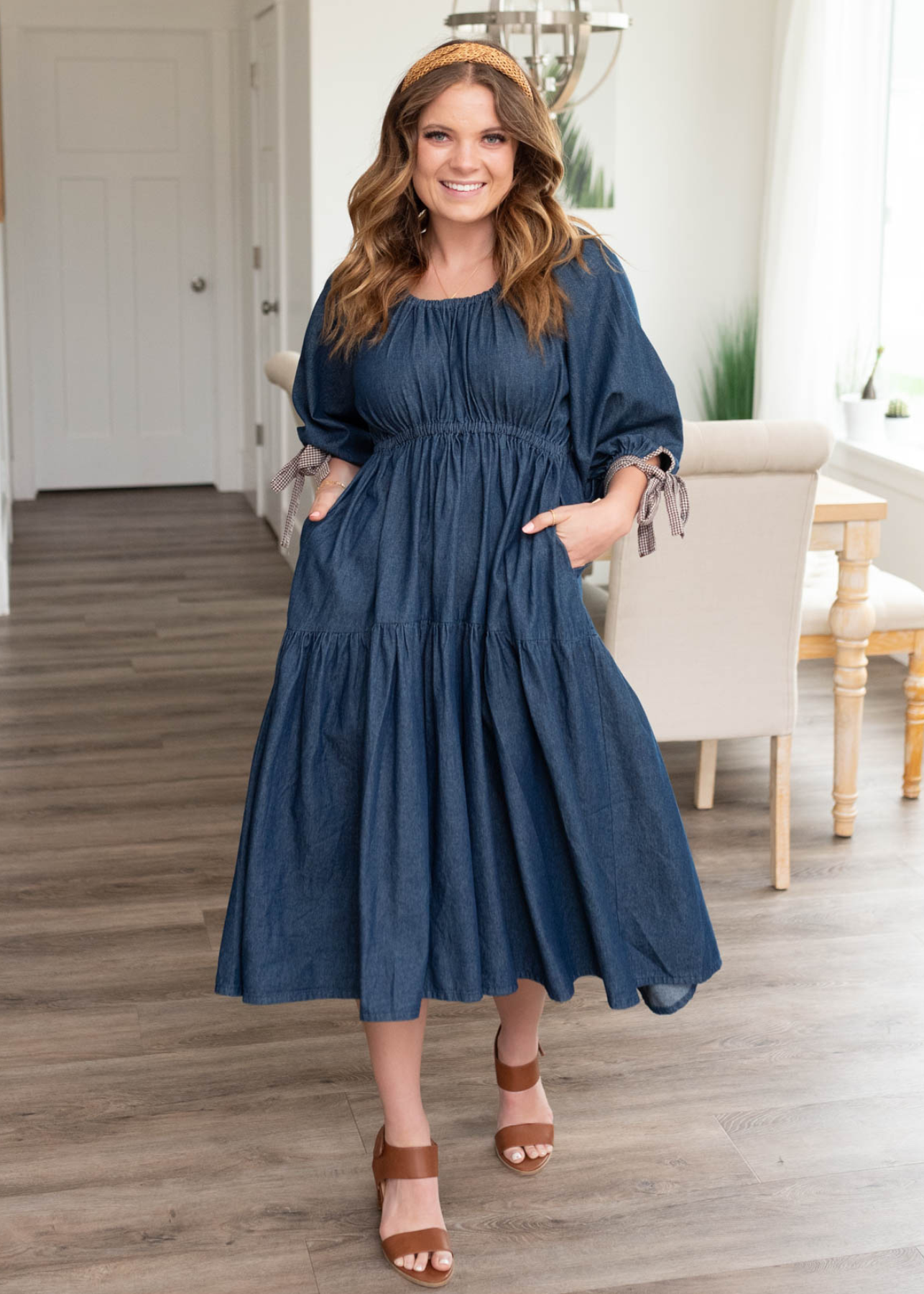 Sammie Dark Denim Tiered Dress