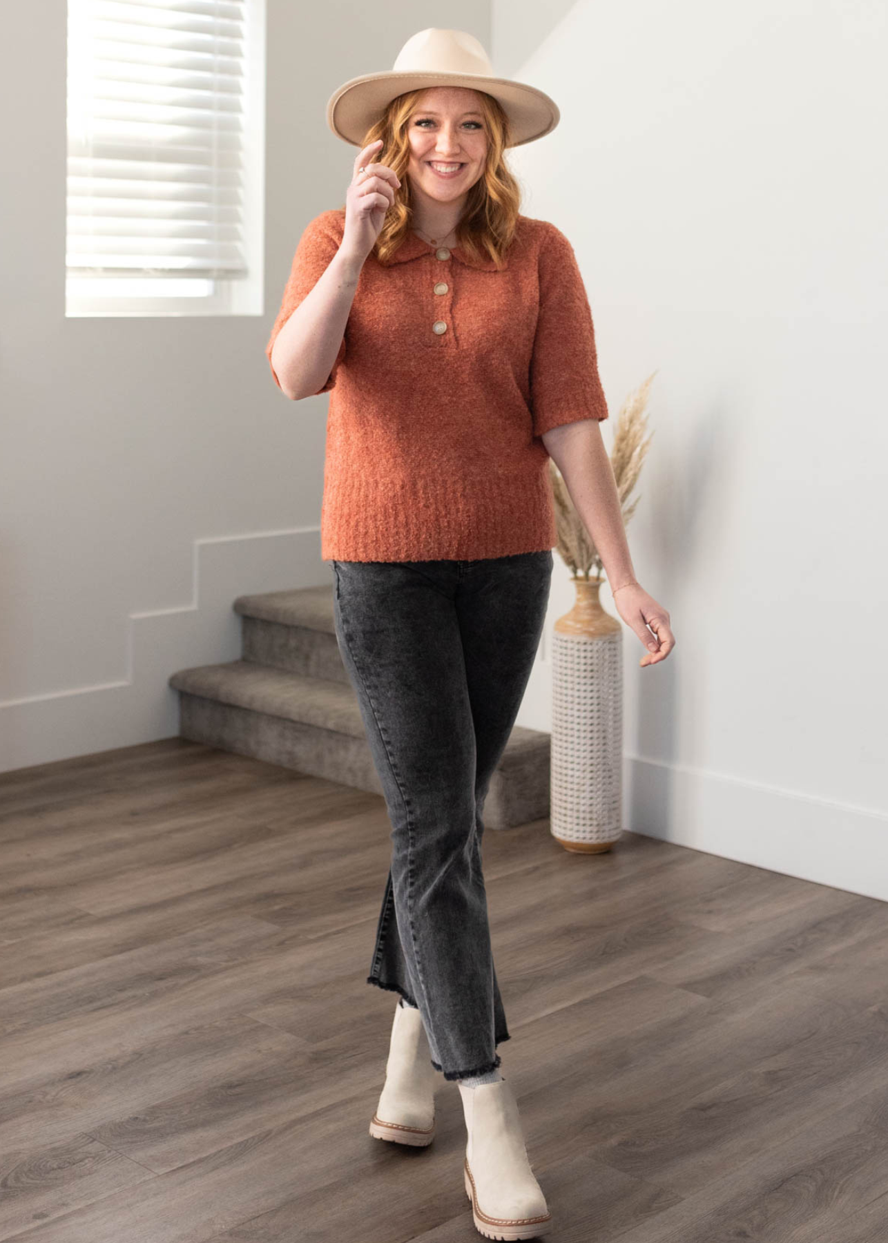 Sarah Terracotta Knit Sweater