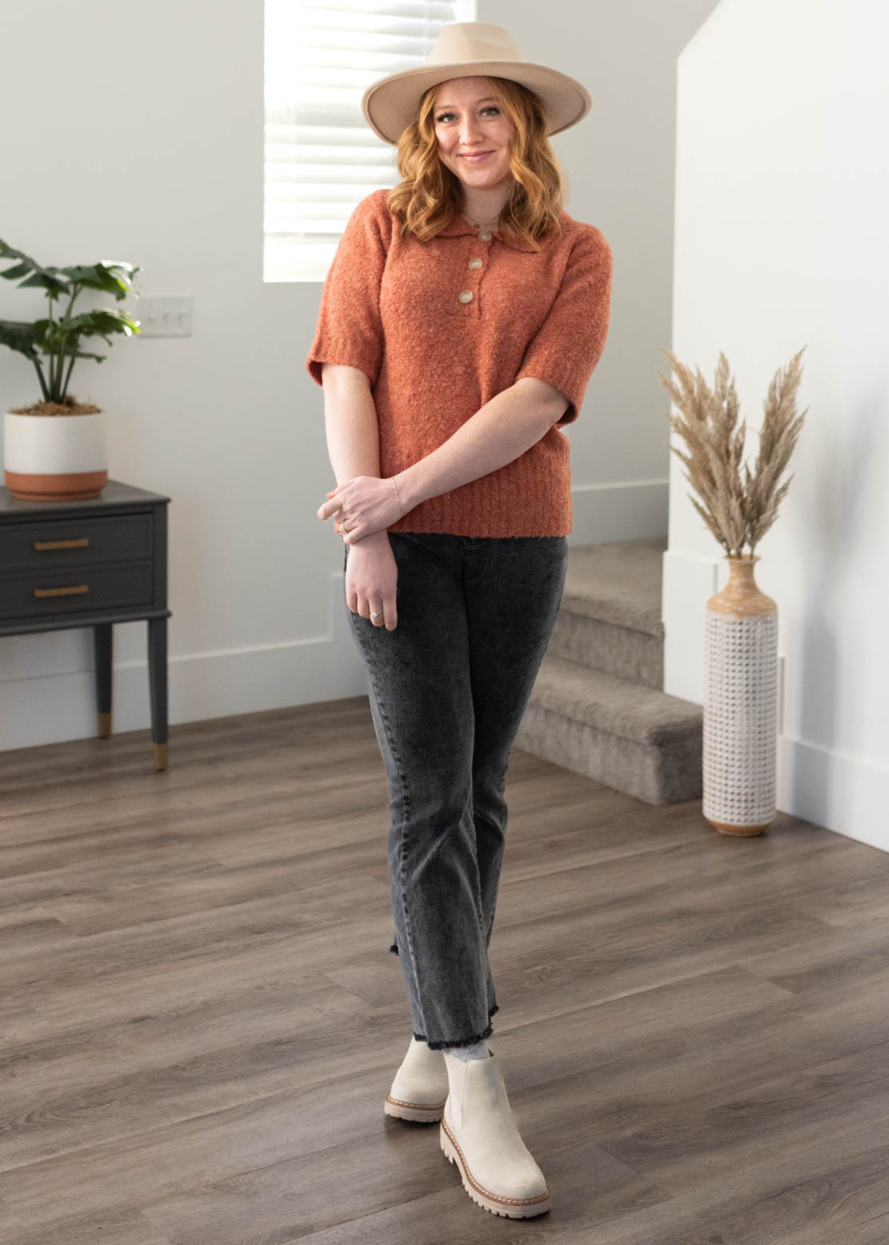 Sarah Terracotta Knit Sweater