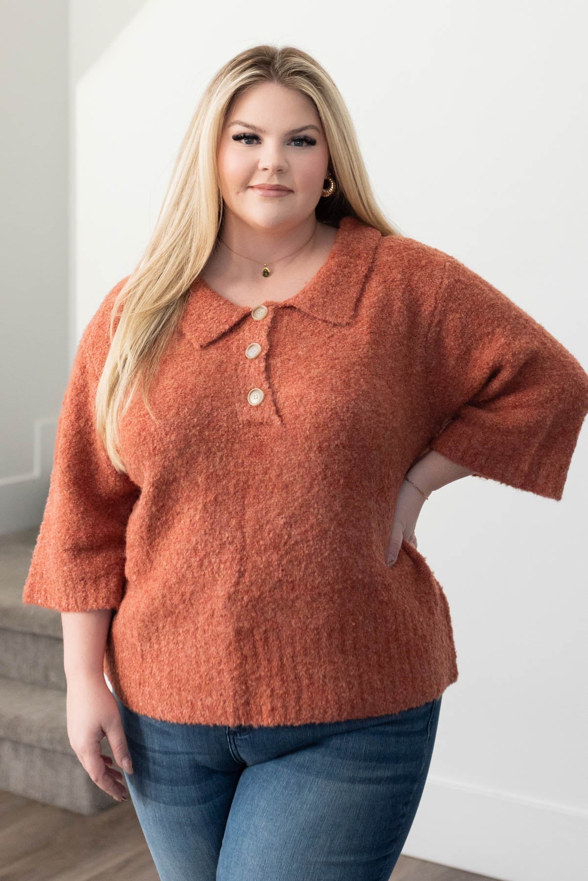 Sarah Terracotta Knit Sweater