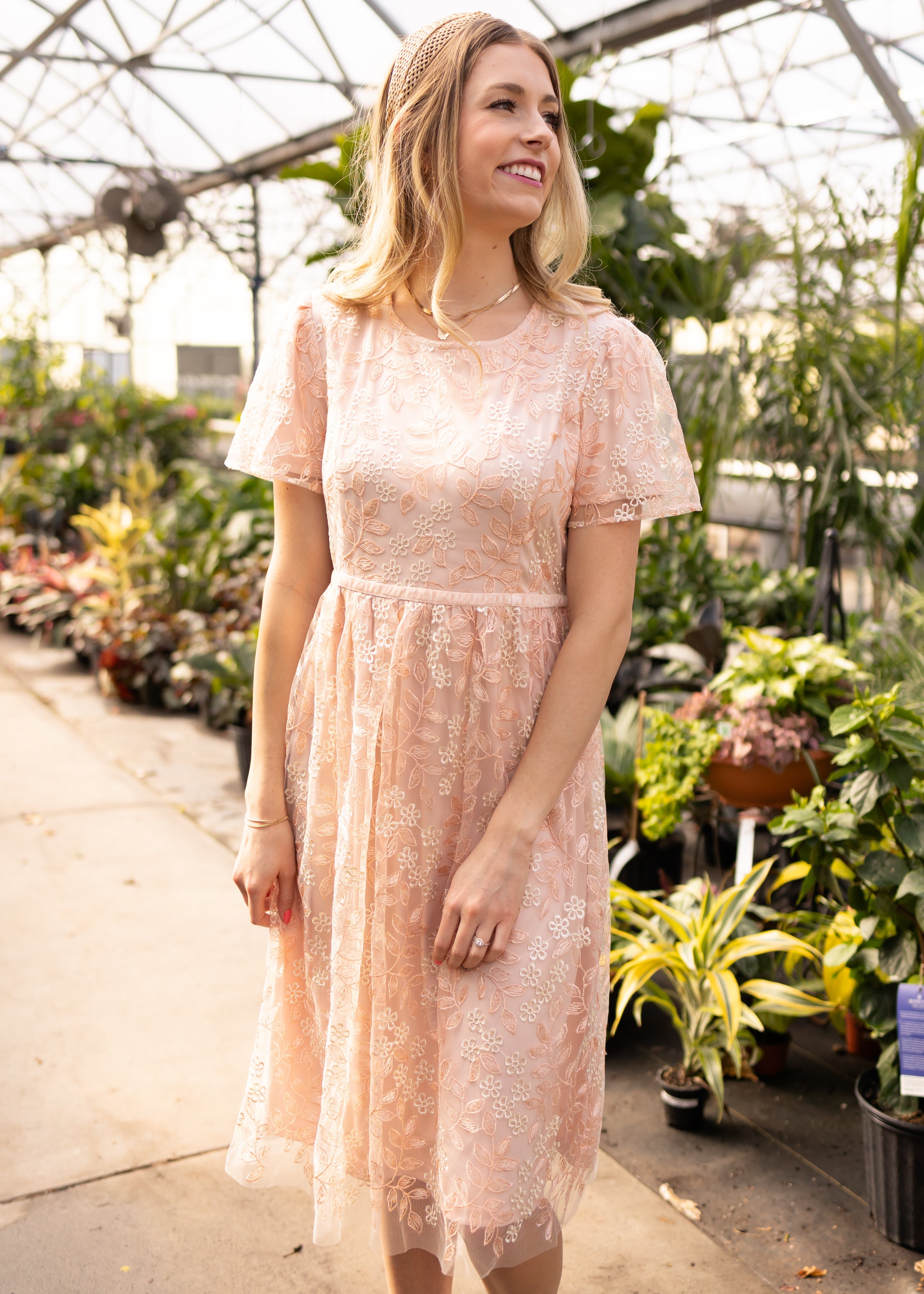 Sayori Peach Floral Dress