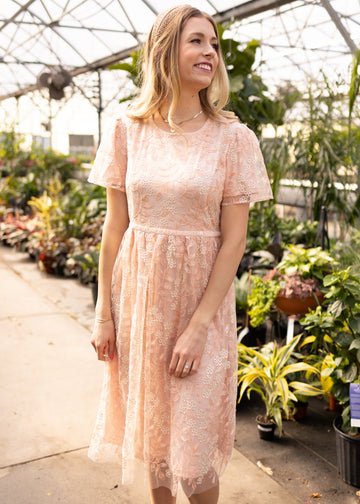 Sayori Peach Floral Dress