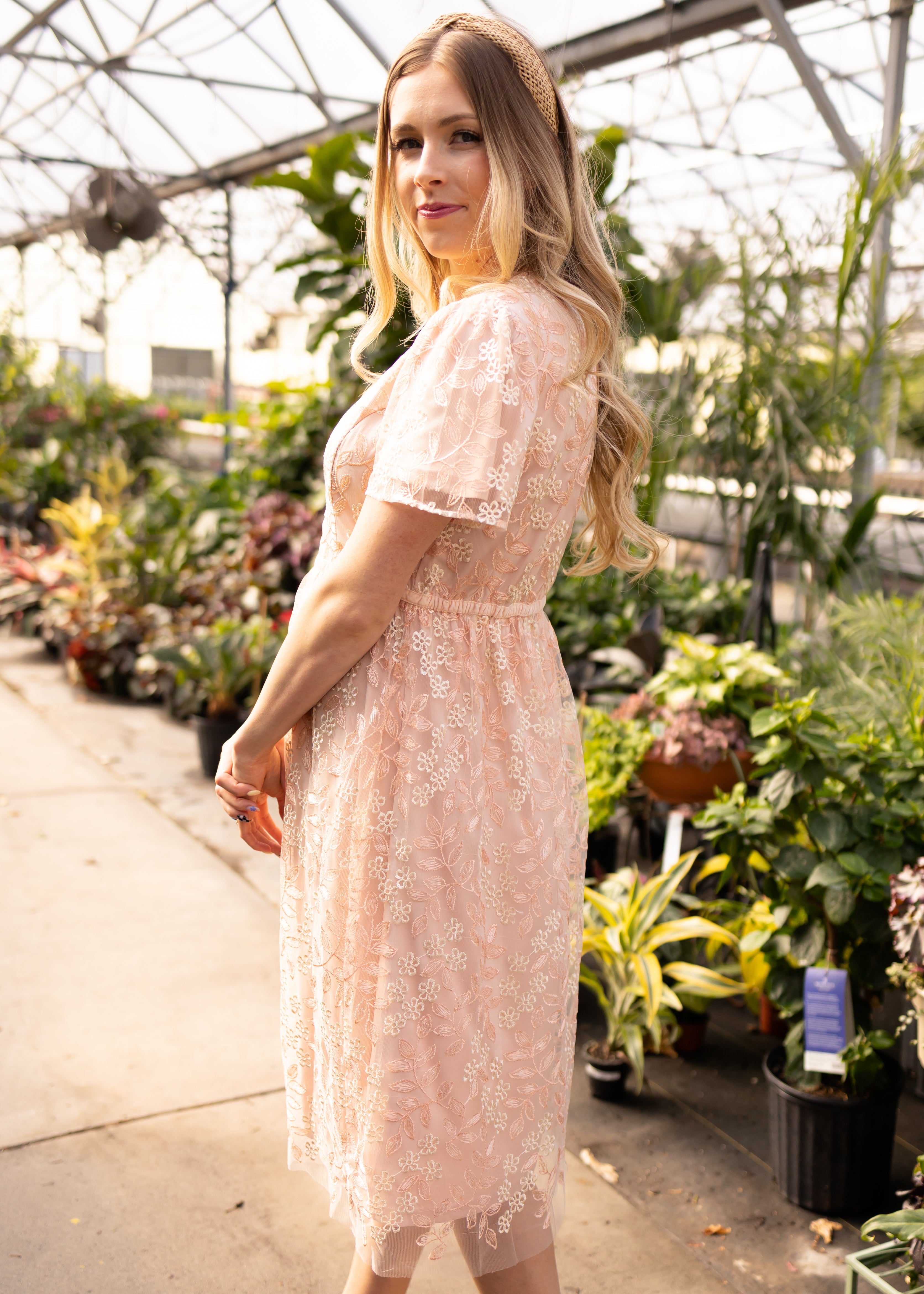 Sayori Peach Floral Dress