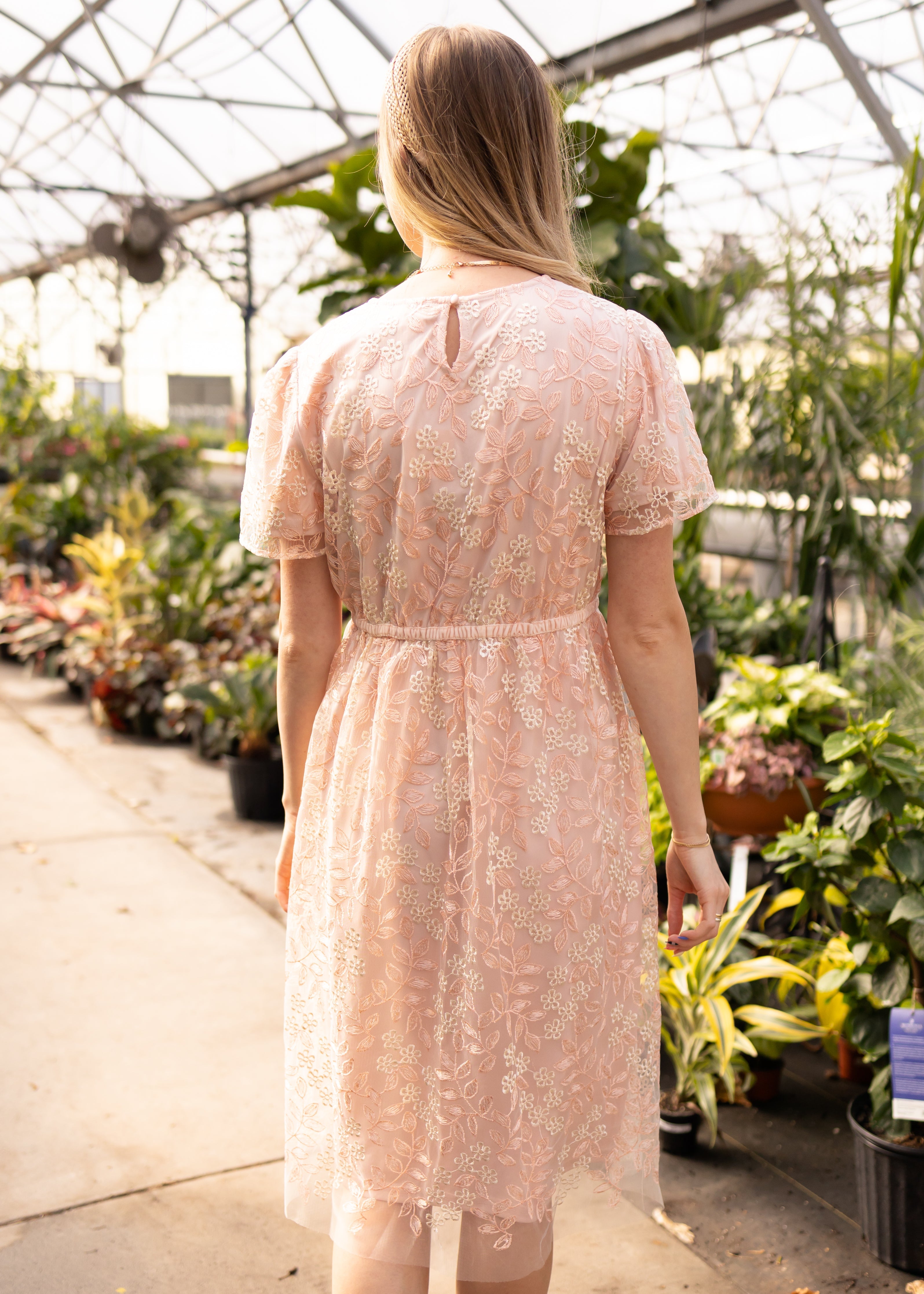 Sayori Peach Floral Dress