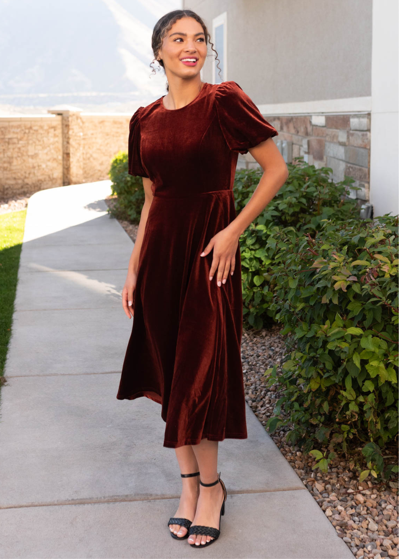 Serenity Copper Velvet Dress