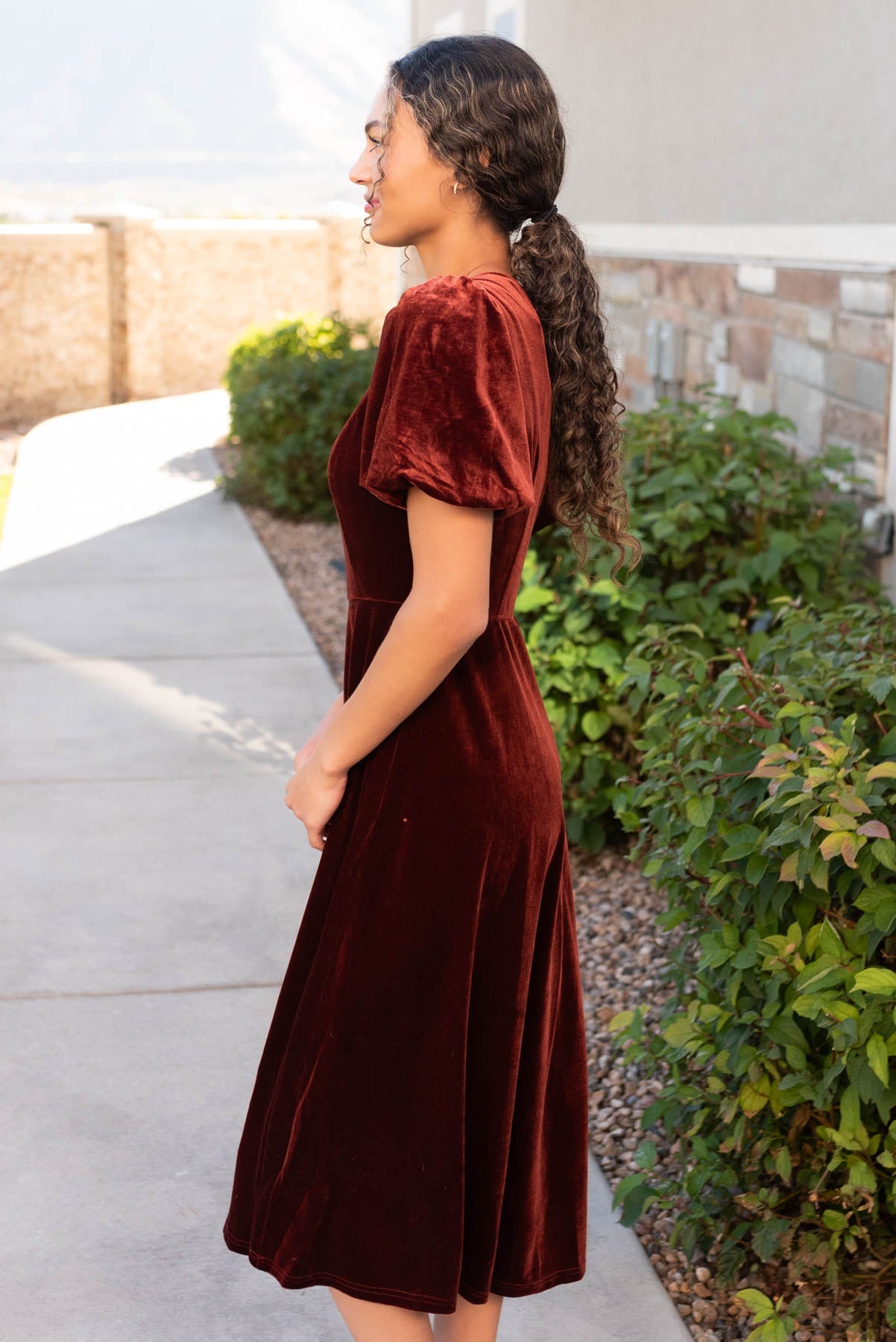 Serenity Copper Velvet Dress