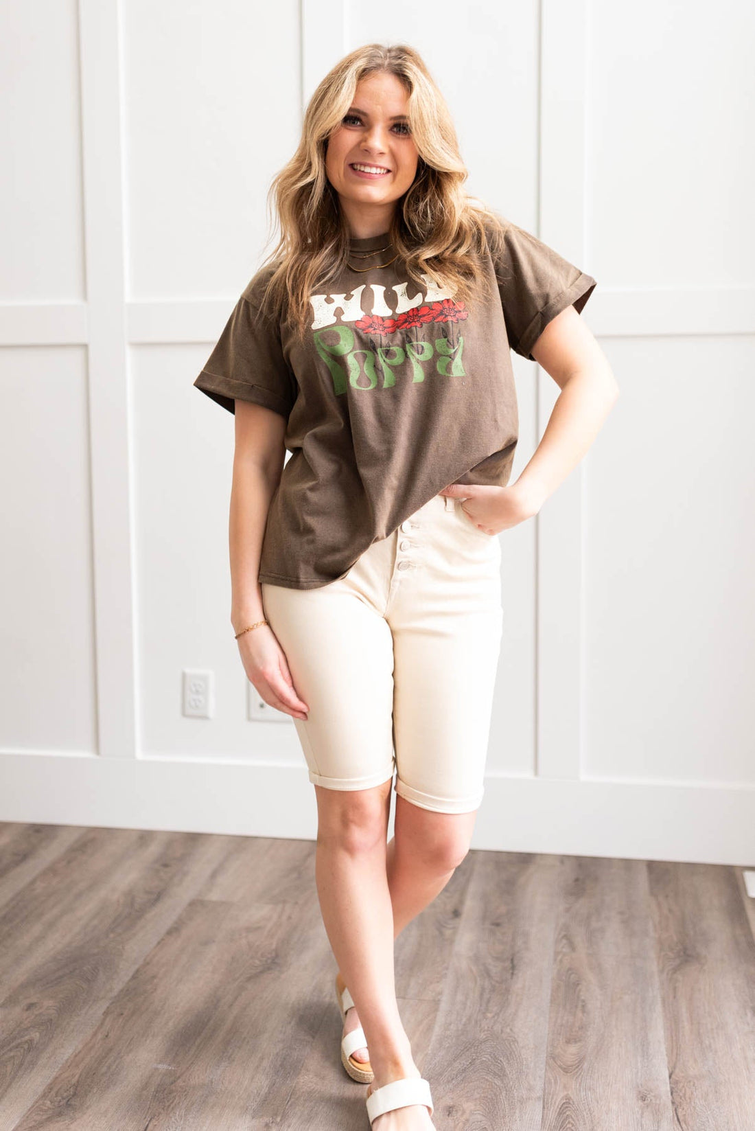 Shanay Charcoal Wild Poppy T Shirt
