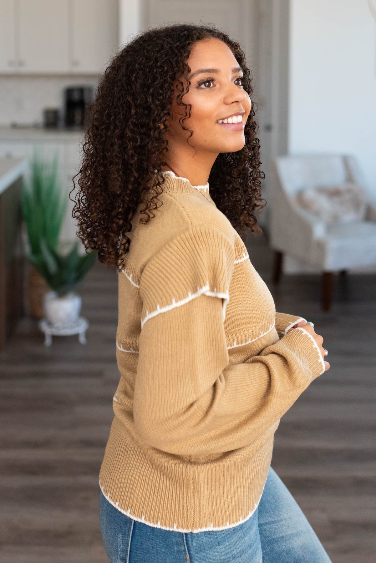 Sharie Taupe Stripe Sweater