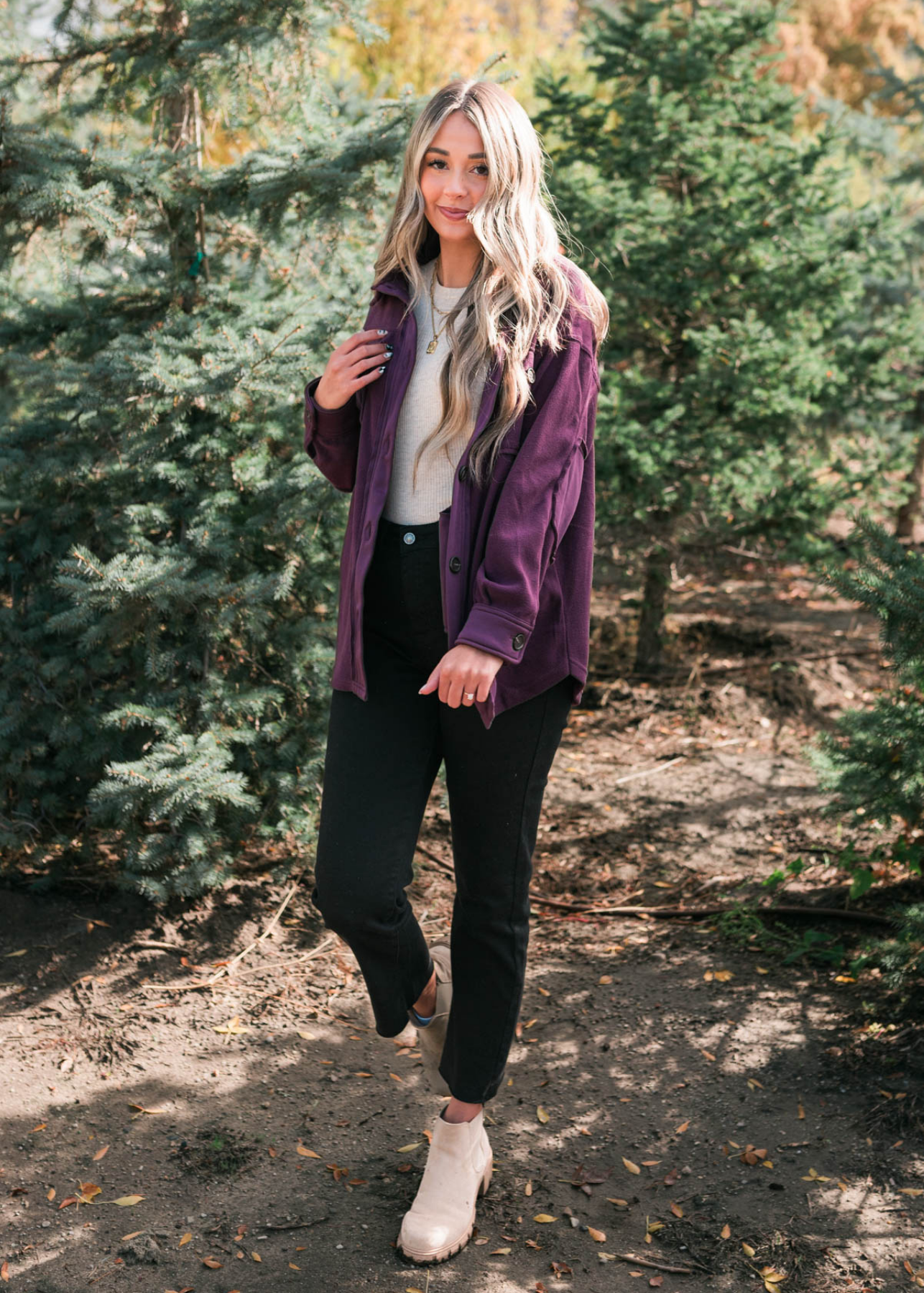 Shauna Dark Plum Shacket