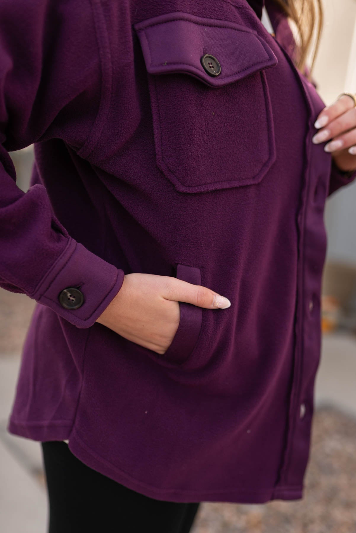 Shauna Dark Plum Shacket