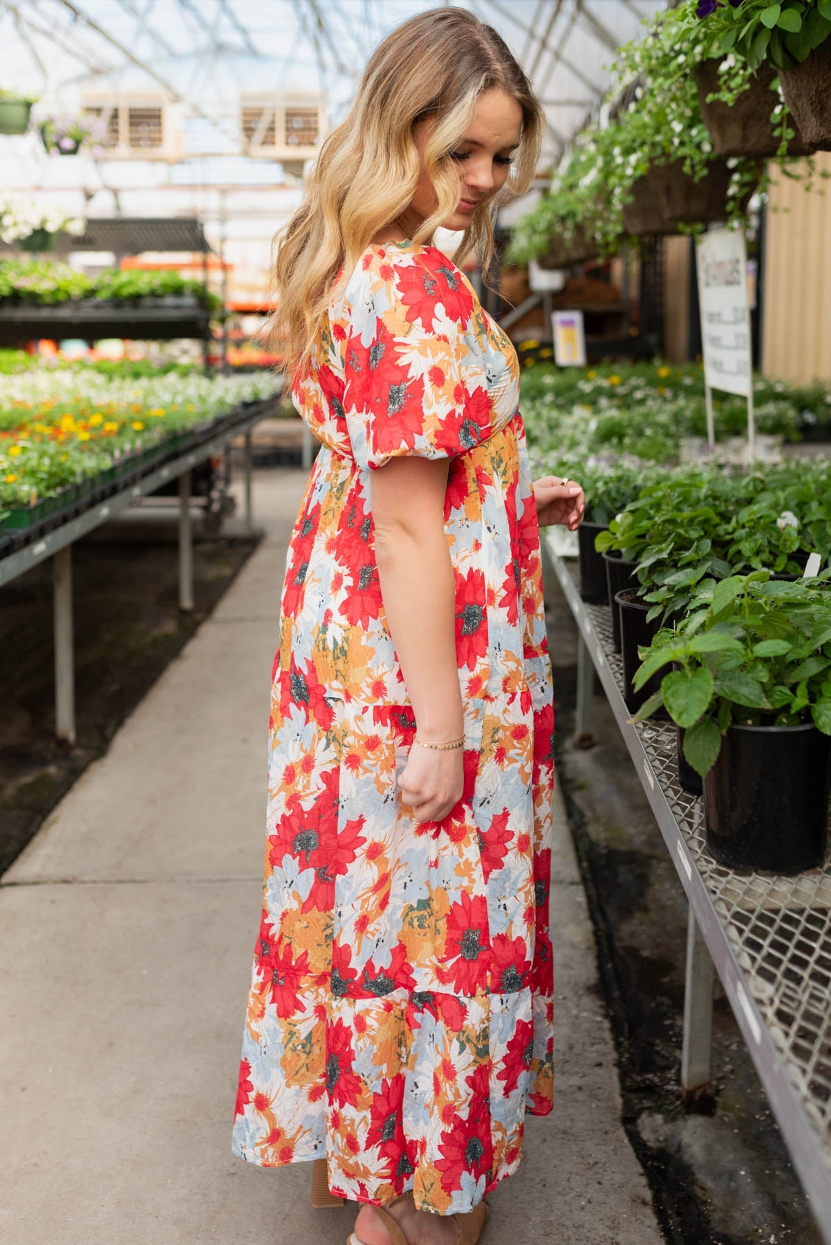 Shayla Red Floral Dress
