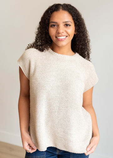 Shayla Sand Biege Sweater Vest