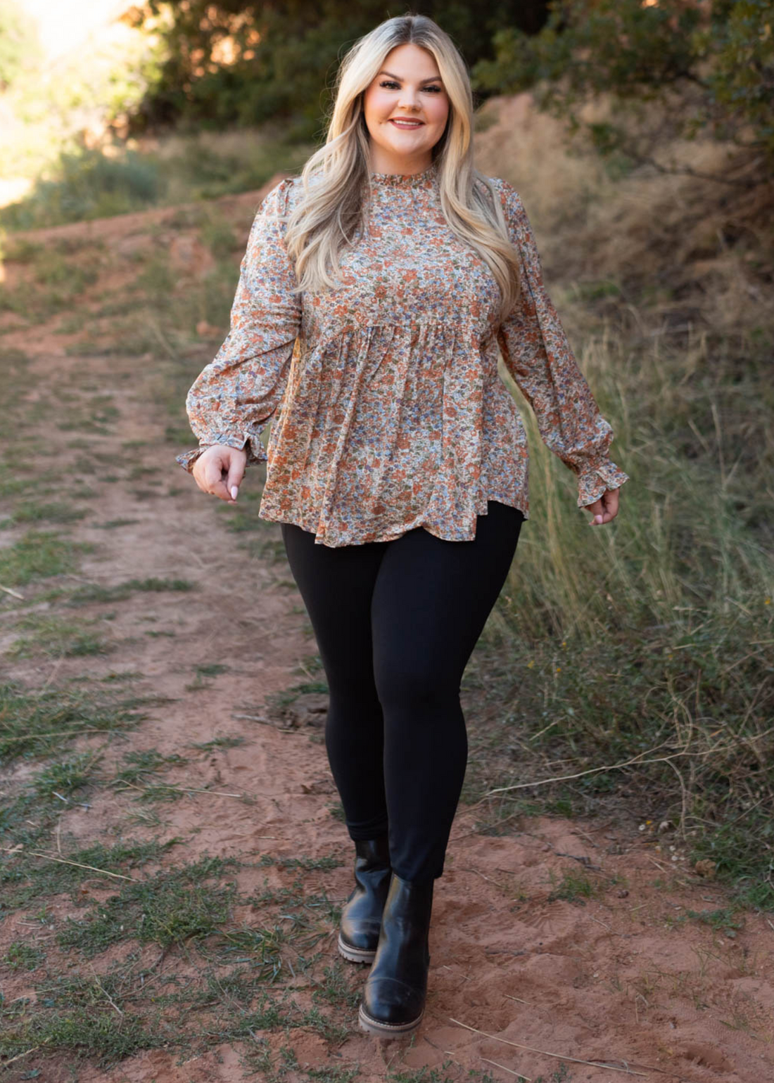 Sheila Rust Floral Top