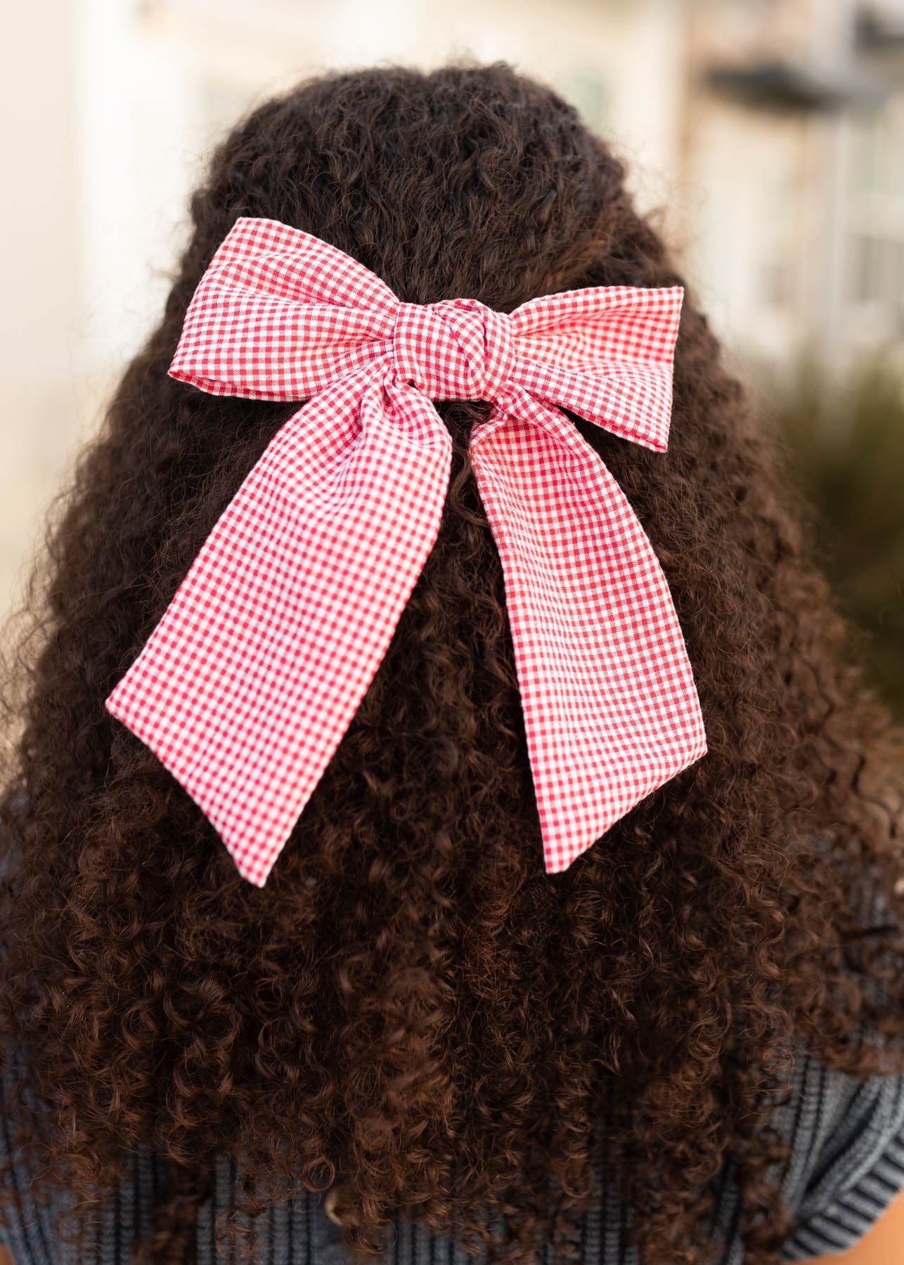Shelley Red Gingham Bow
