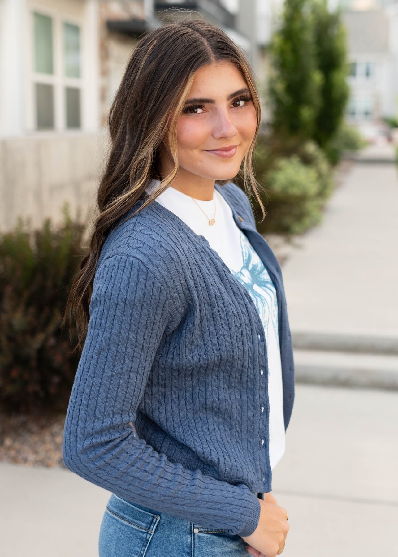 Sicily Dusty Navy Cardigan