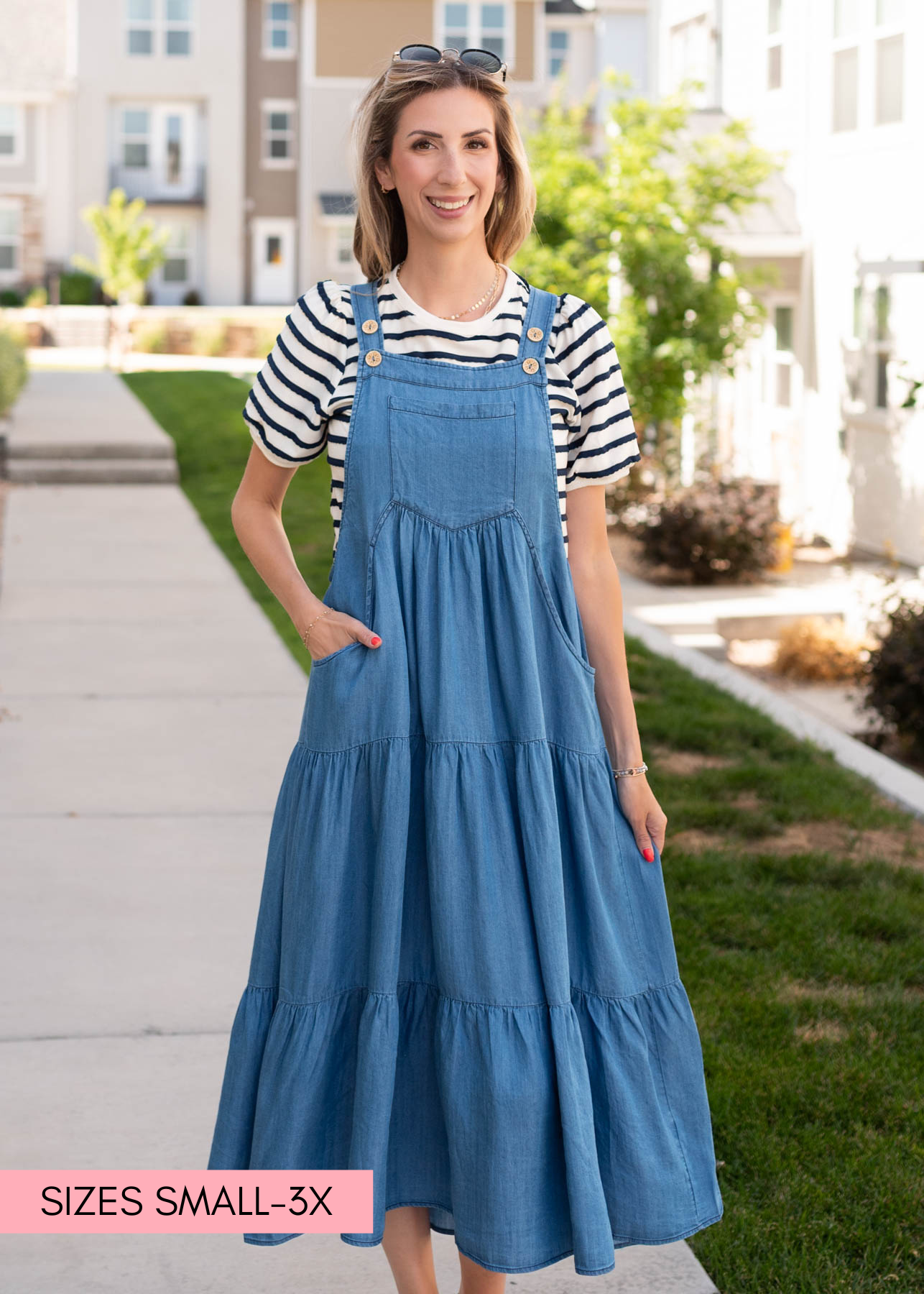 Sierra Chambray Overall Dress