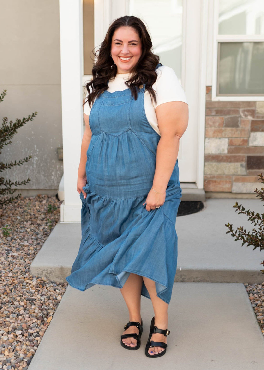 Sierra Chambray Overall Dress