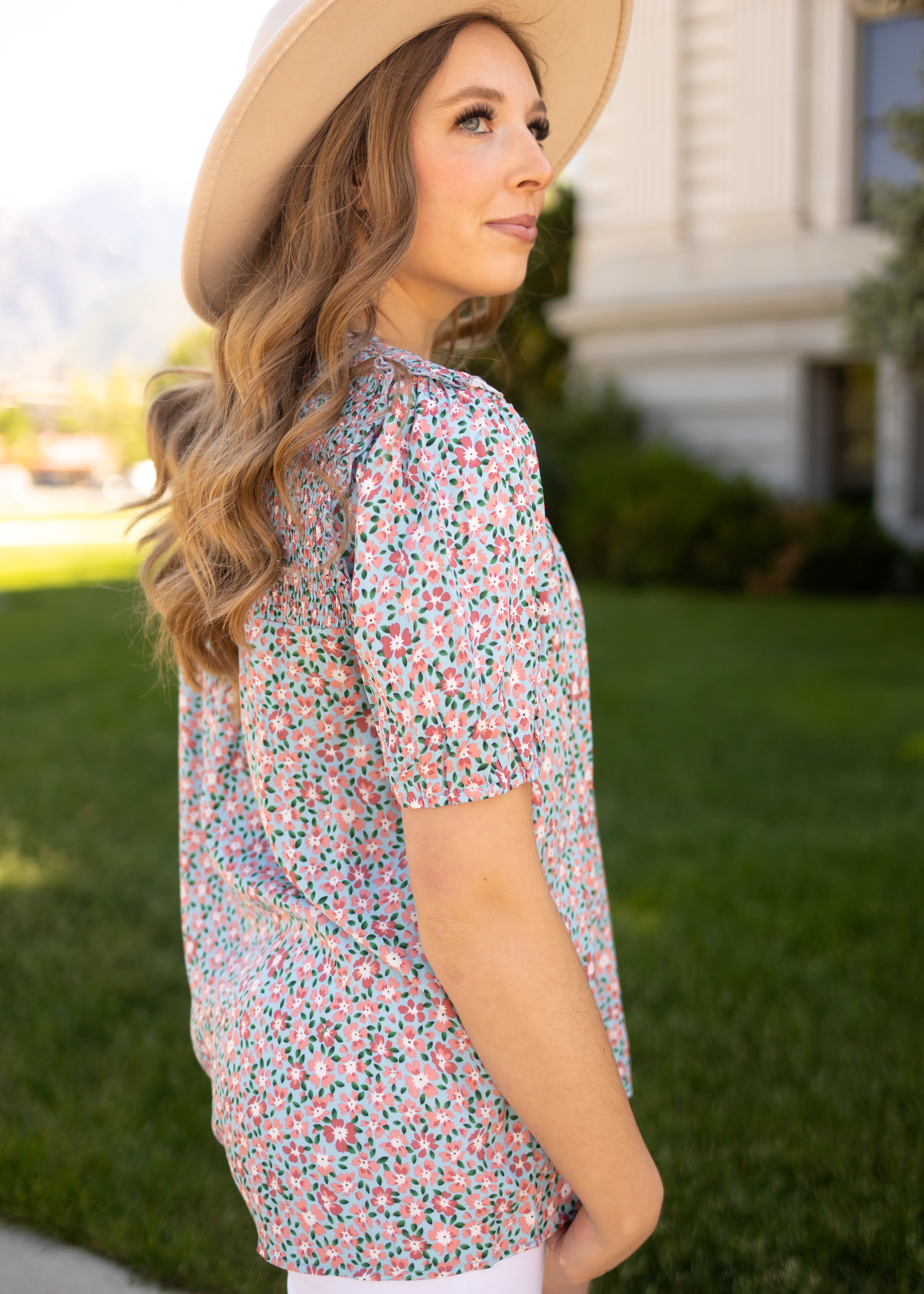 Silvia Blue Floral Top
