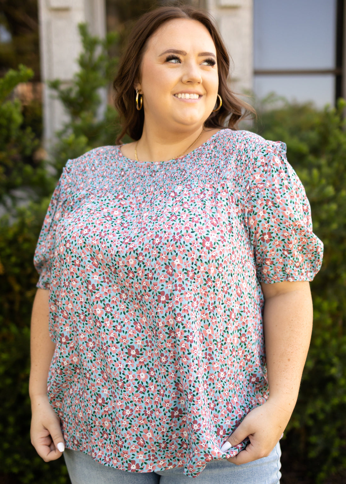 Silvia Blue Floral Top
