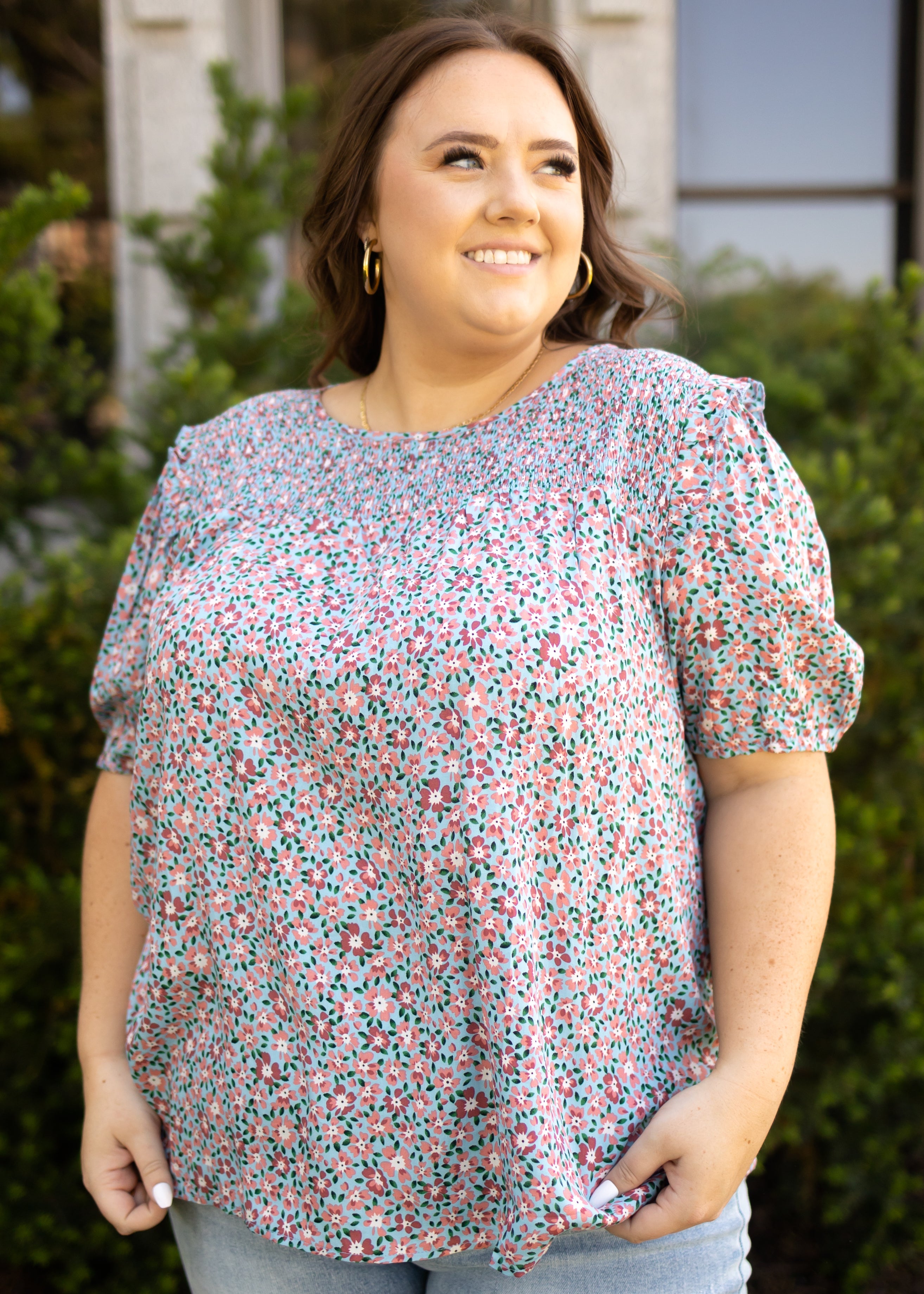 Silvia Blue Floral Top
