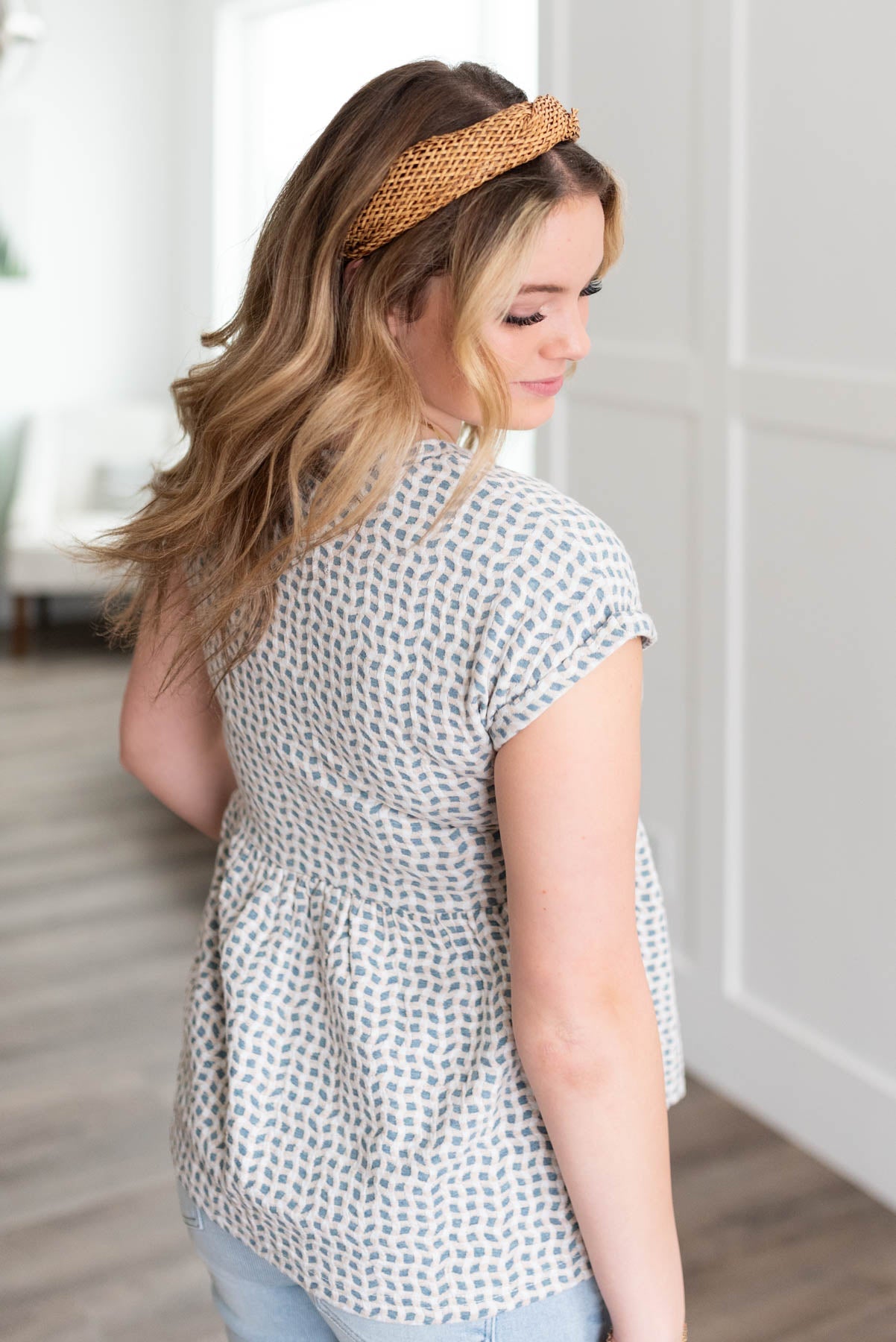 Sloane Blue Patterned Top