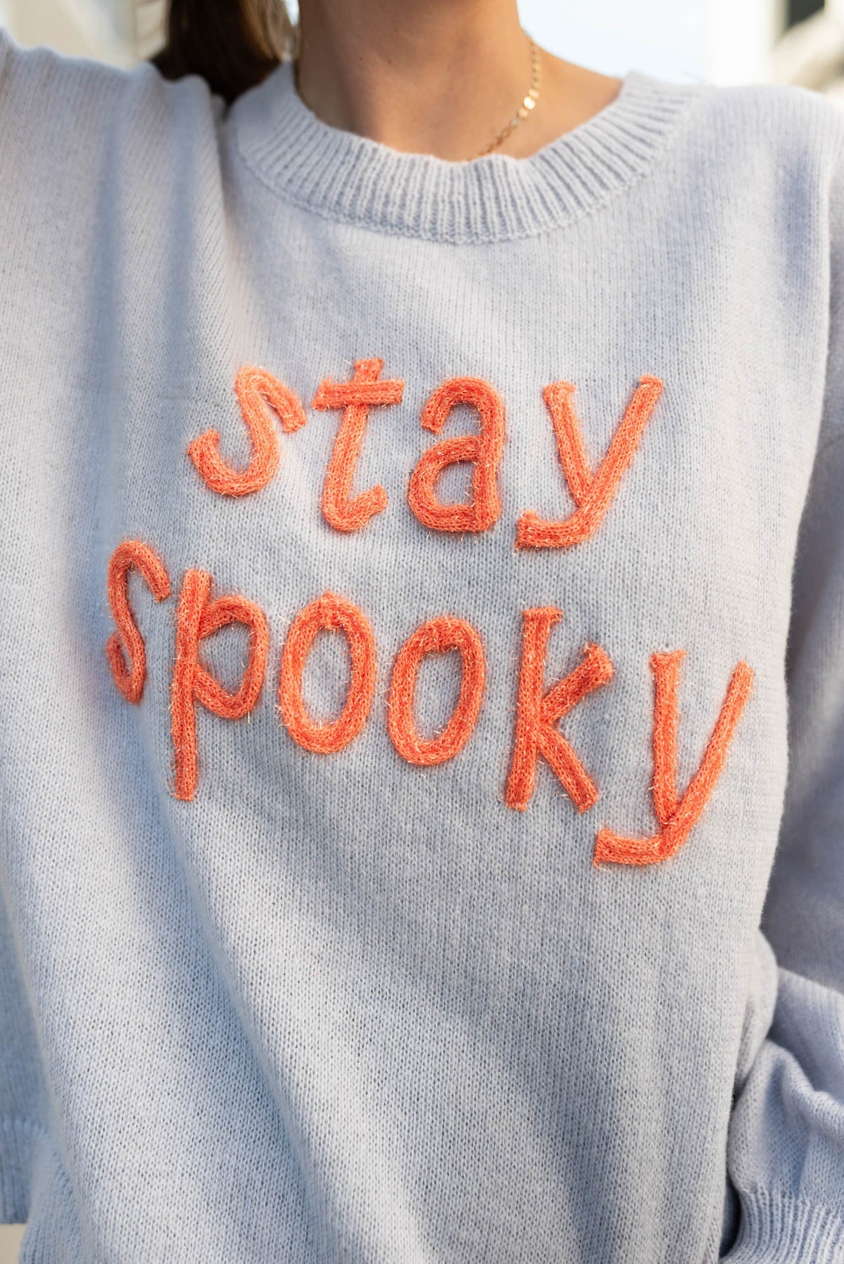 Stay Spooky Light Grey Sweater