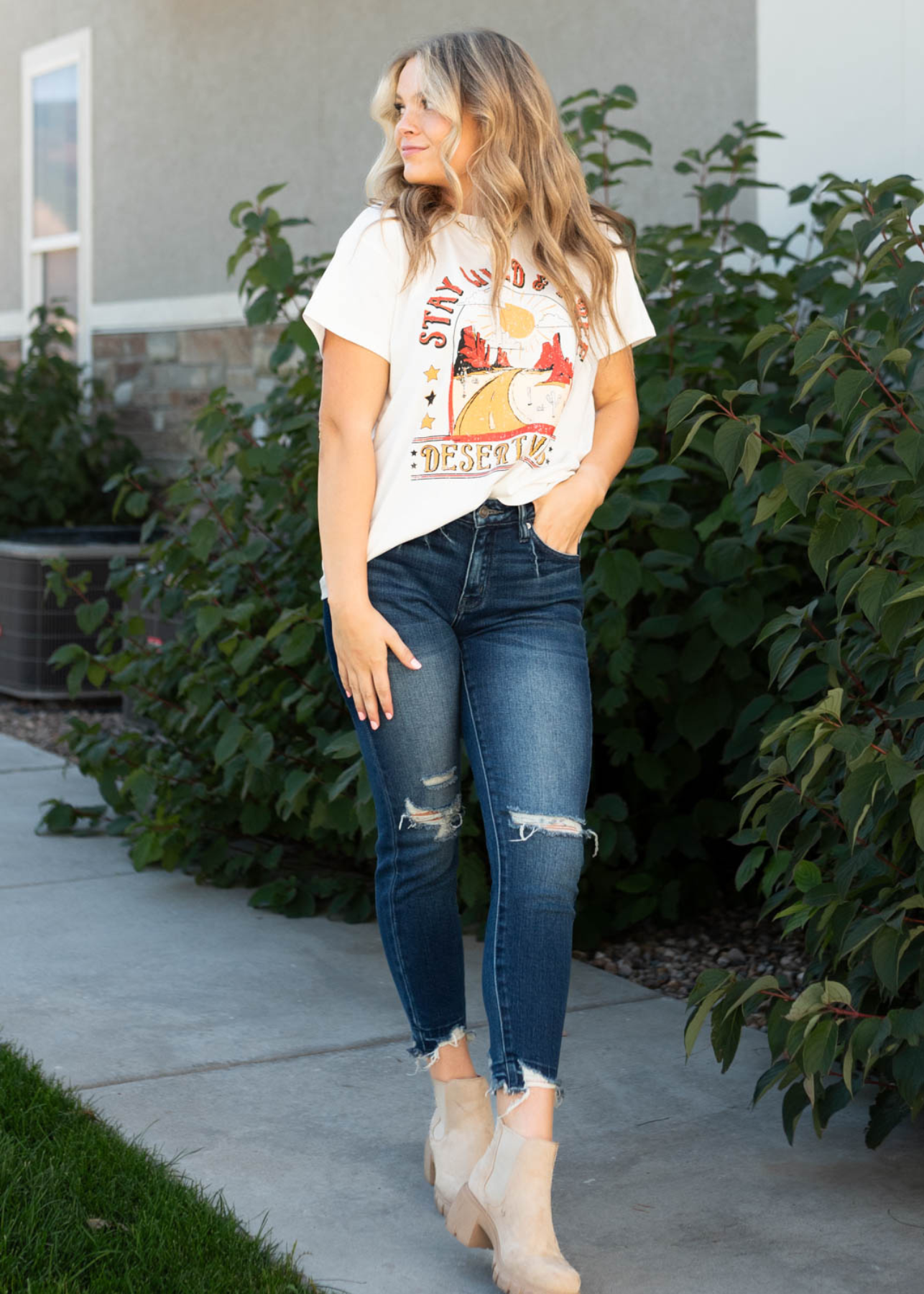 Stay Wild and Free Ivory Tee