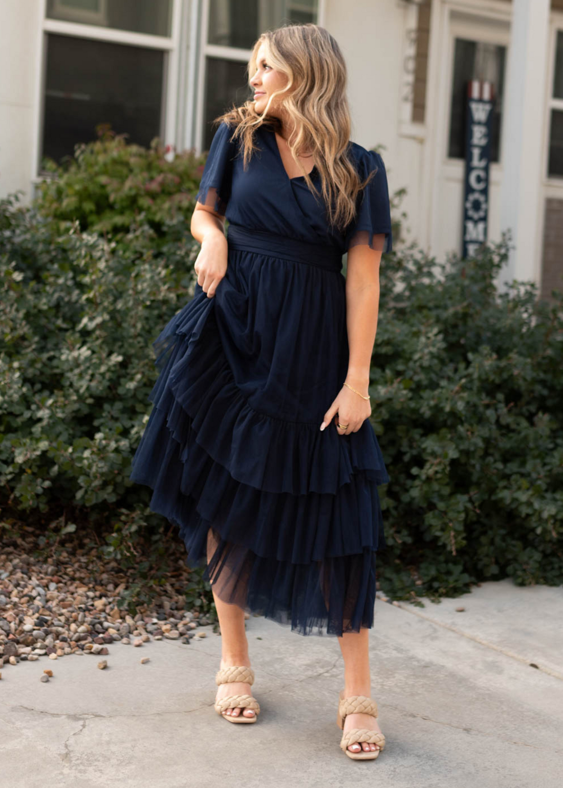 Stella Navy Tiered Dress