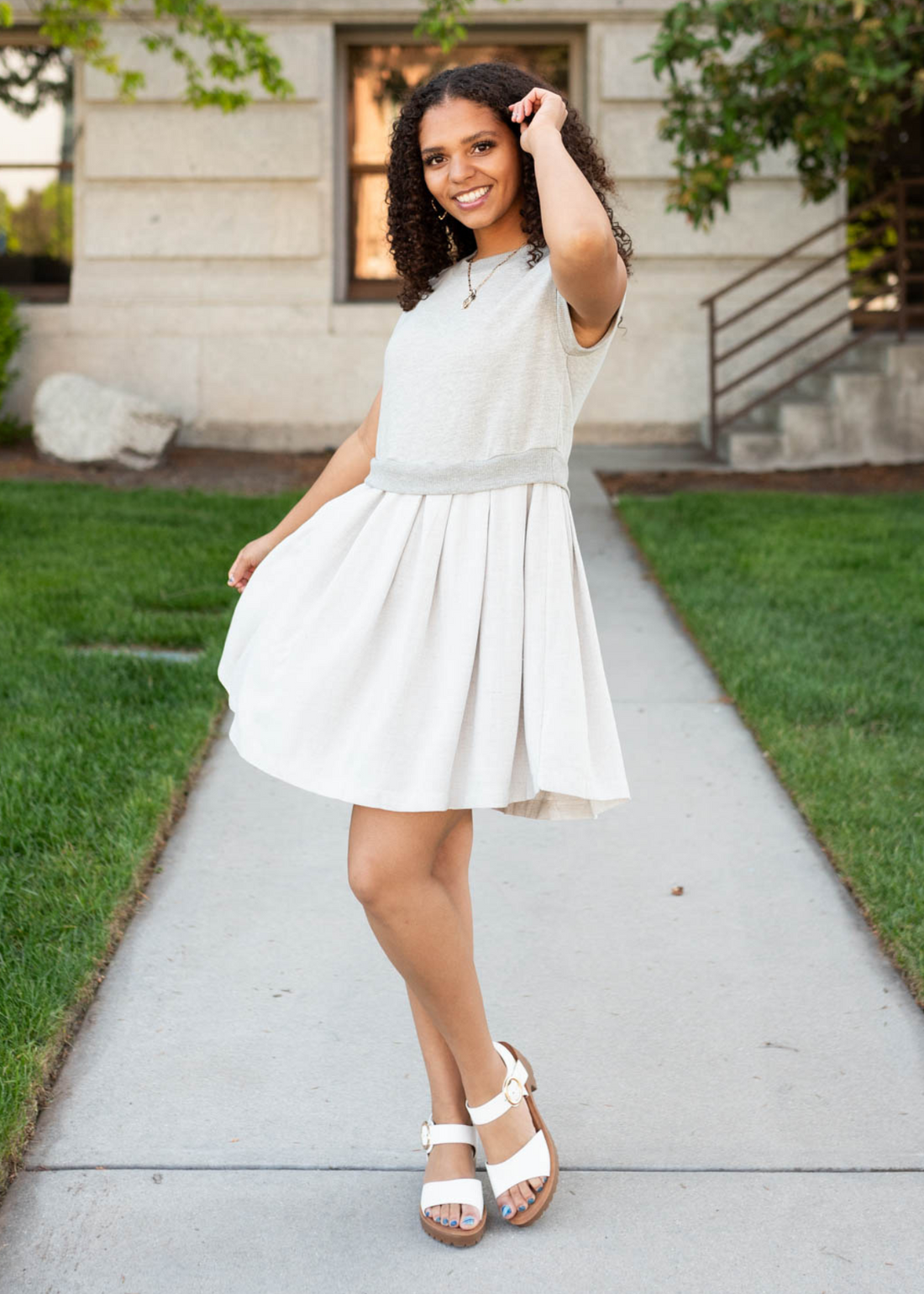 Tabatha Grey Knit Mini Dress