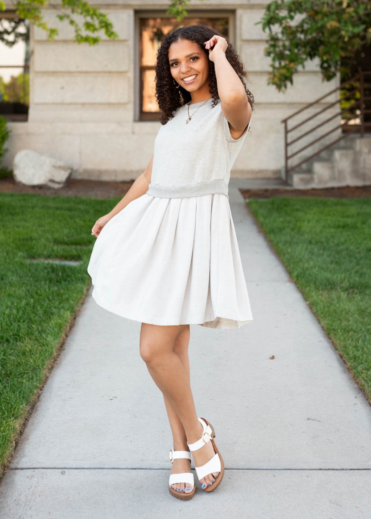 Tabatha Grey Knit Mini Dress