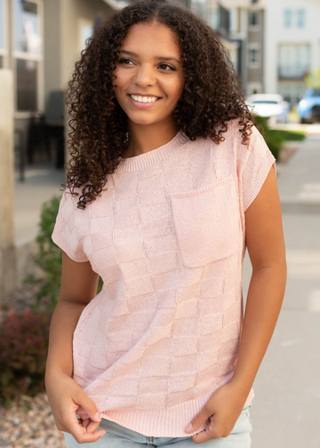 Talia Dusty Pink Sweater Vest
