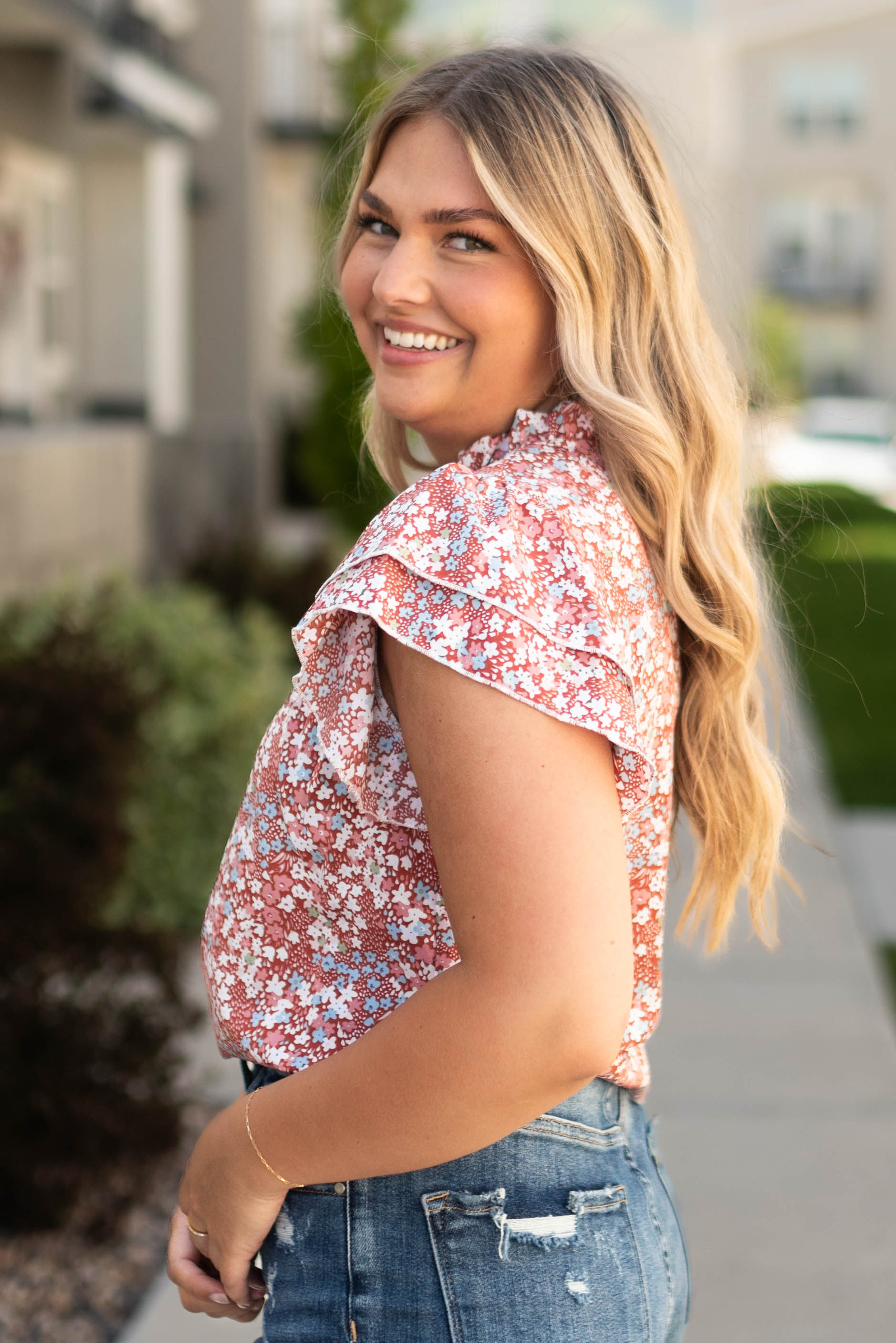Tara Brick Floral Top