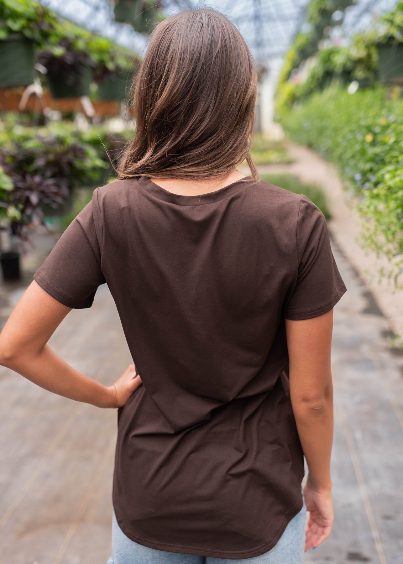 The Classic Brown V-Neck Top