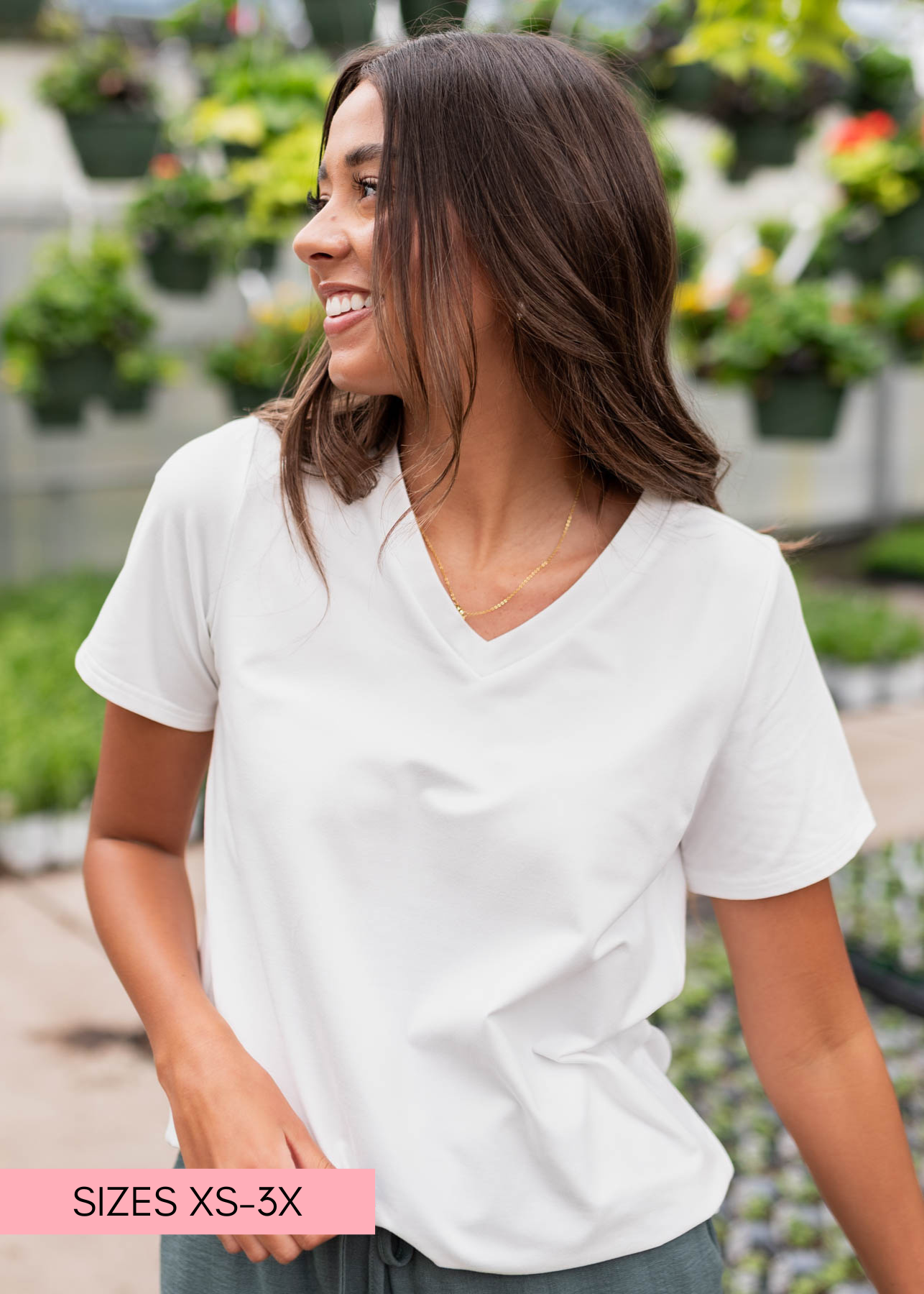 The Classic White V-Neck Top