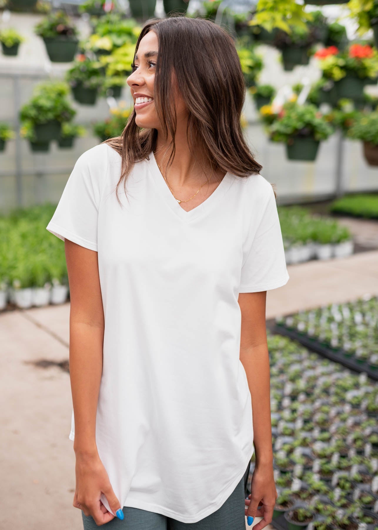 The Classic White V-Neck Top
