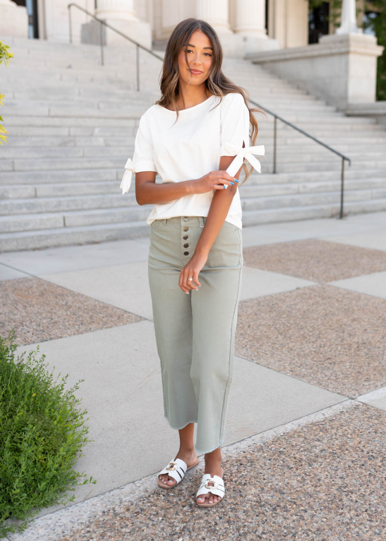 Thea Sage Wide Leg Pants